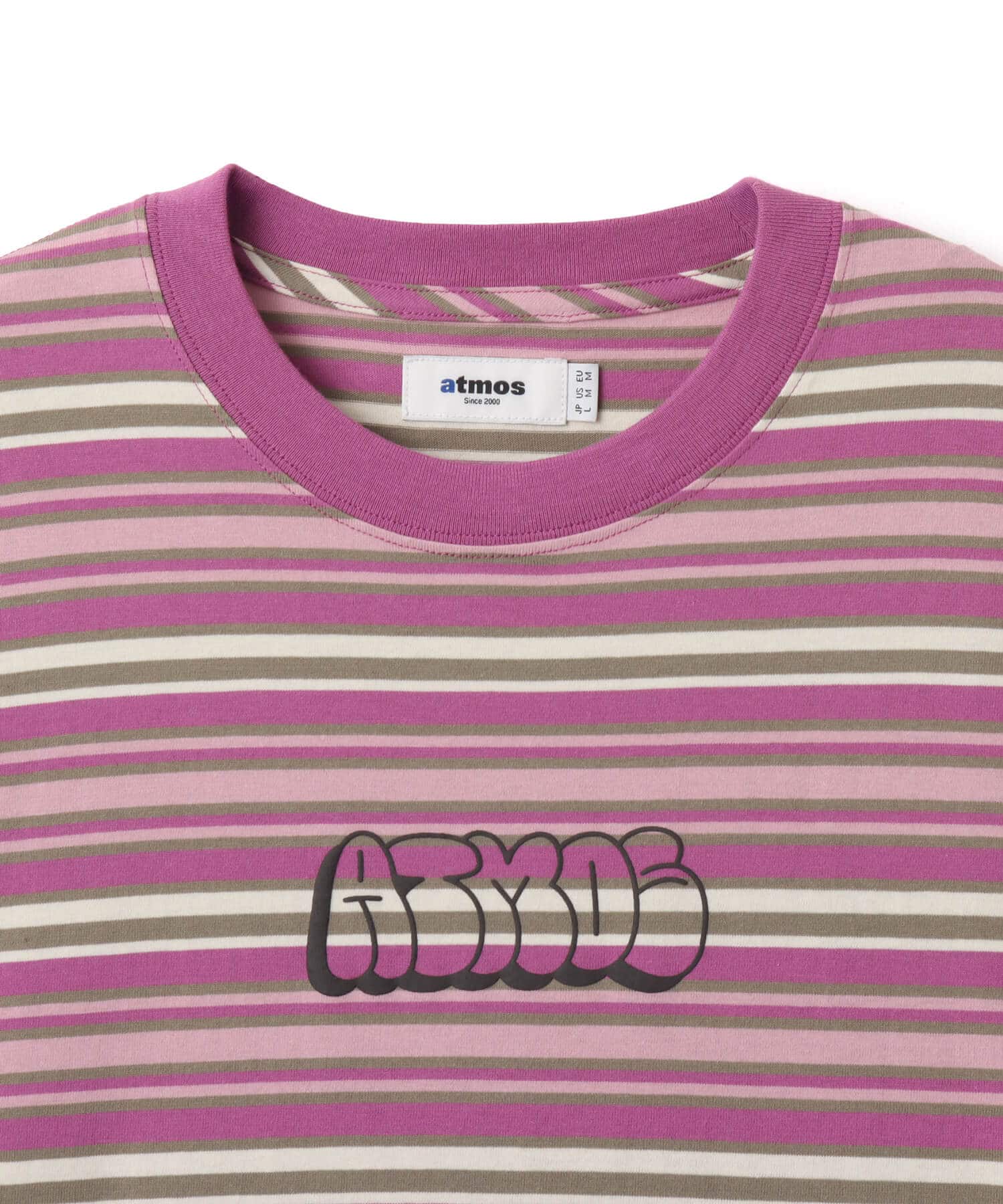 atmos Retro Colorway Border SS T-shirt PINKの画像