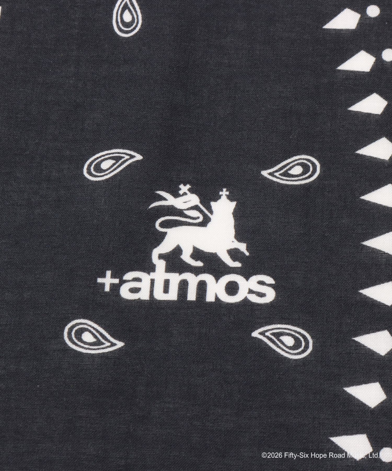 atmos x BOB MARLEY Foot Ball Bandana BLACKの画像