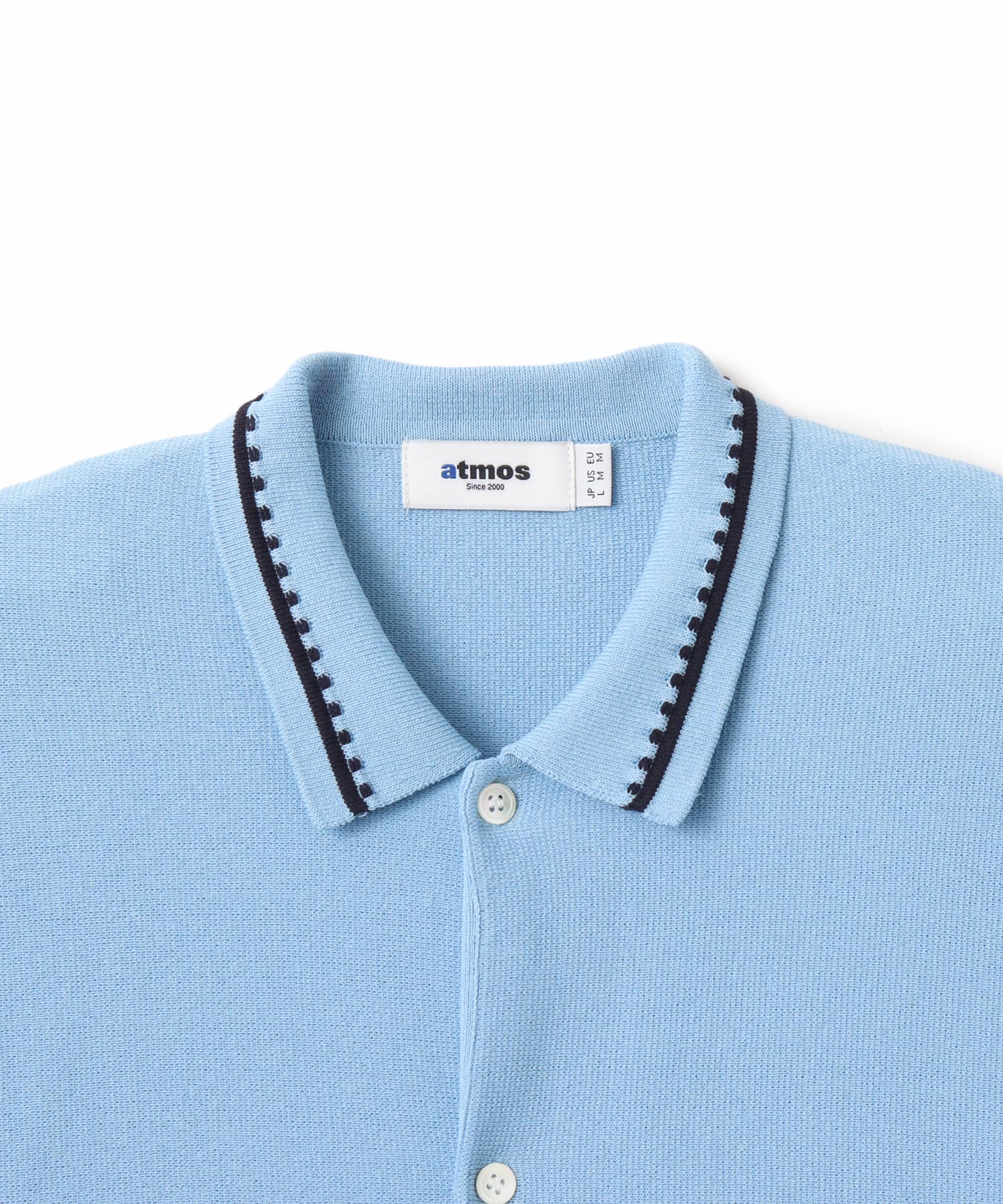 atmos Milano Rib Open Coller Knit Shirt  LIGHT BLUEの画像
