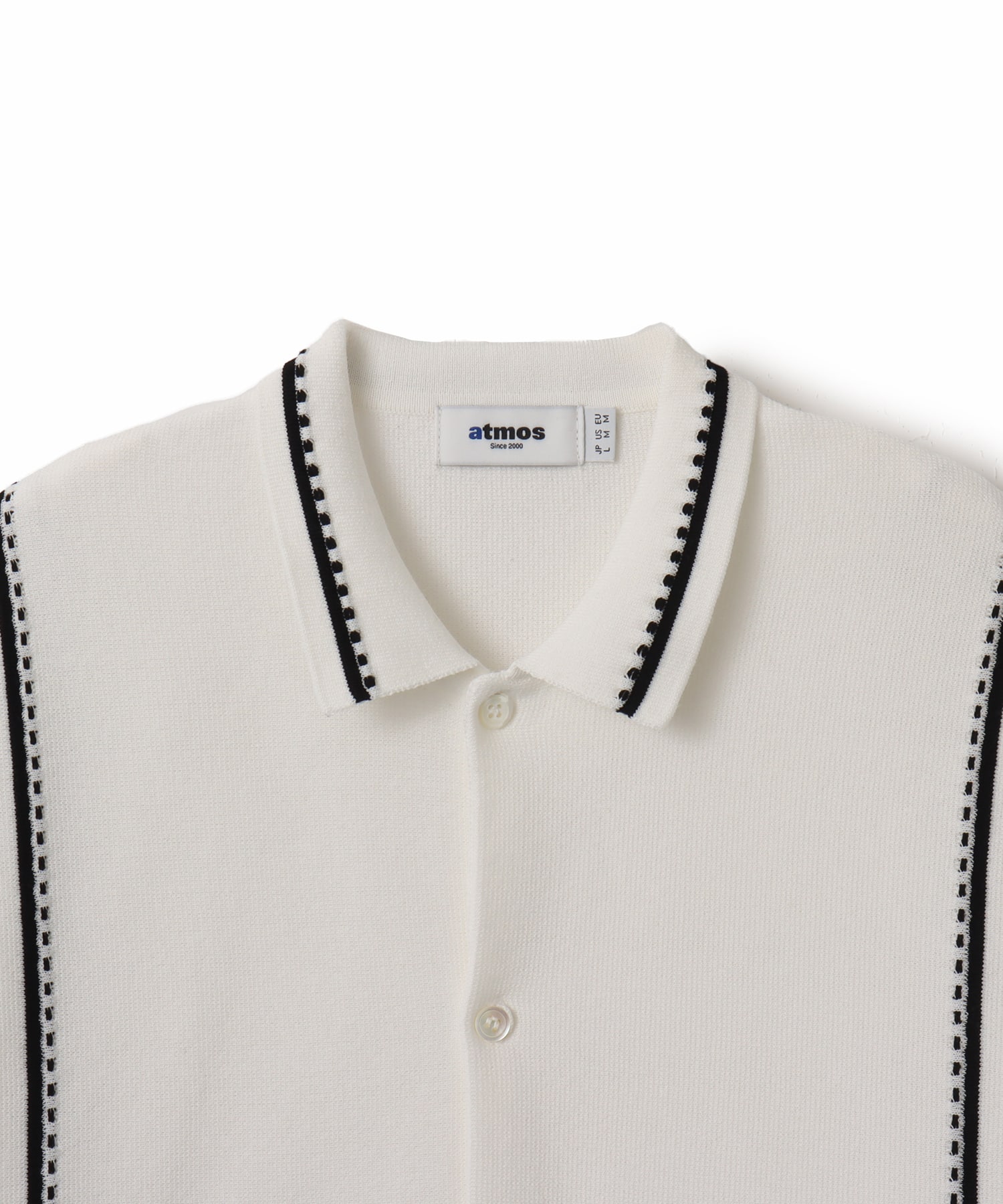 atmos Milano Rib Open Coller Knit Shirt  WHITEの画像