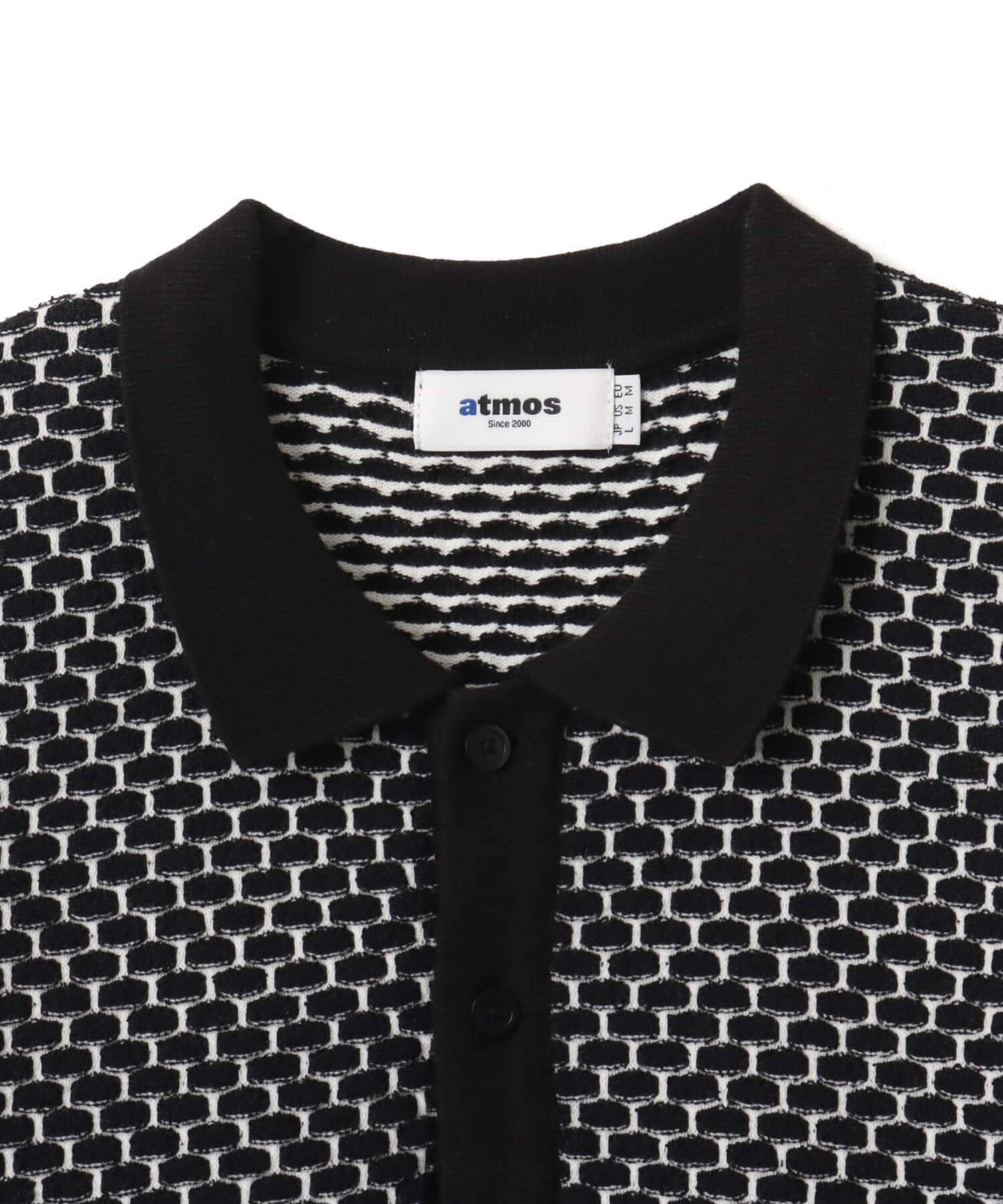 atmos Links Jacquard Polo Shirt BLACKの画像
