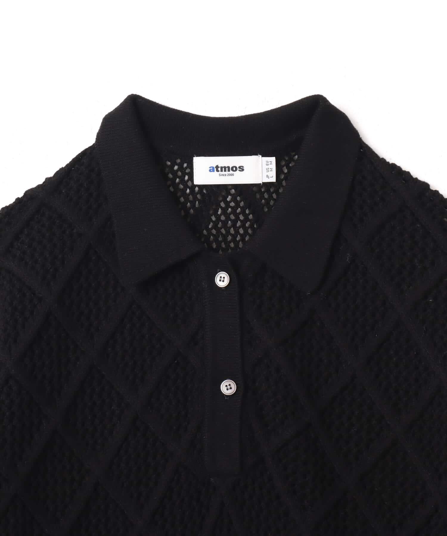 atmos Diamond Mesh Openwork Knit BLACKの画像