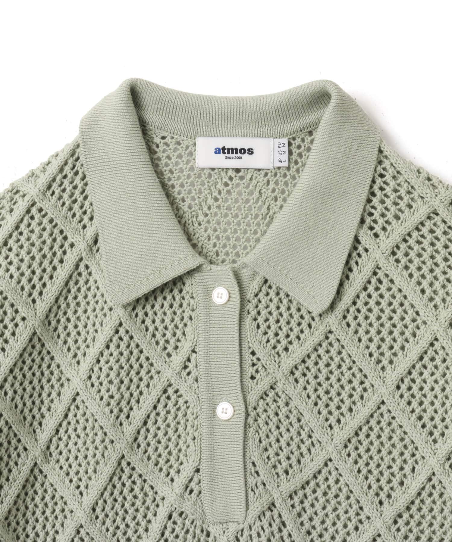 atmos Diamond Mesh Openwork Knit LIGHT GREENの画像