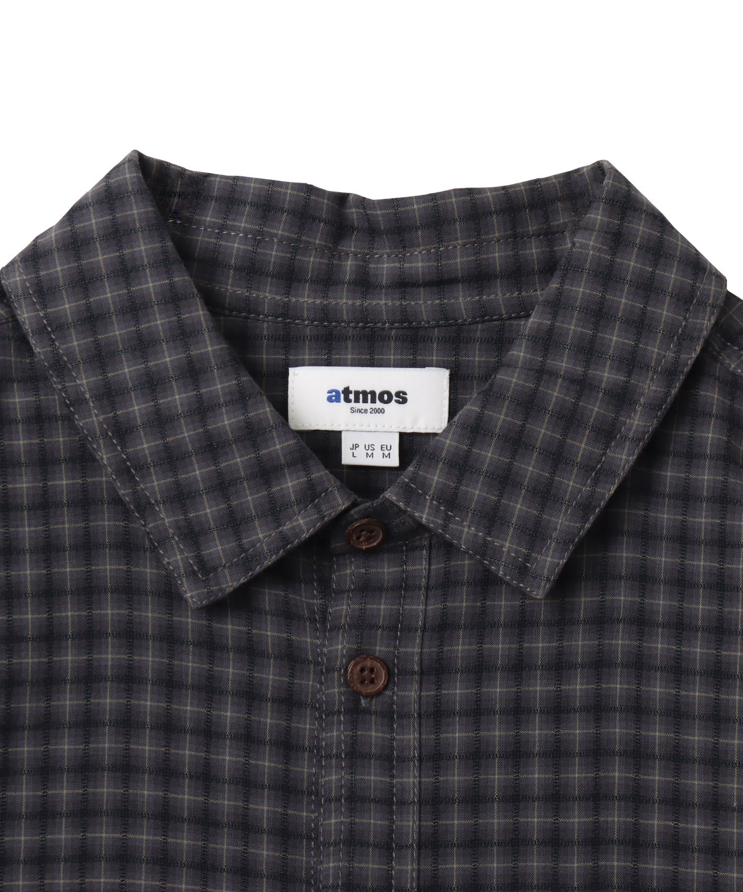 atmos Cotton Dobby Check Shirt BLACKの画像