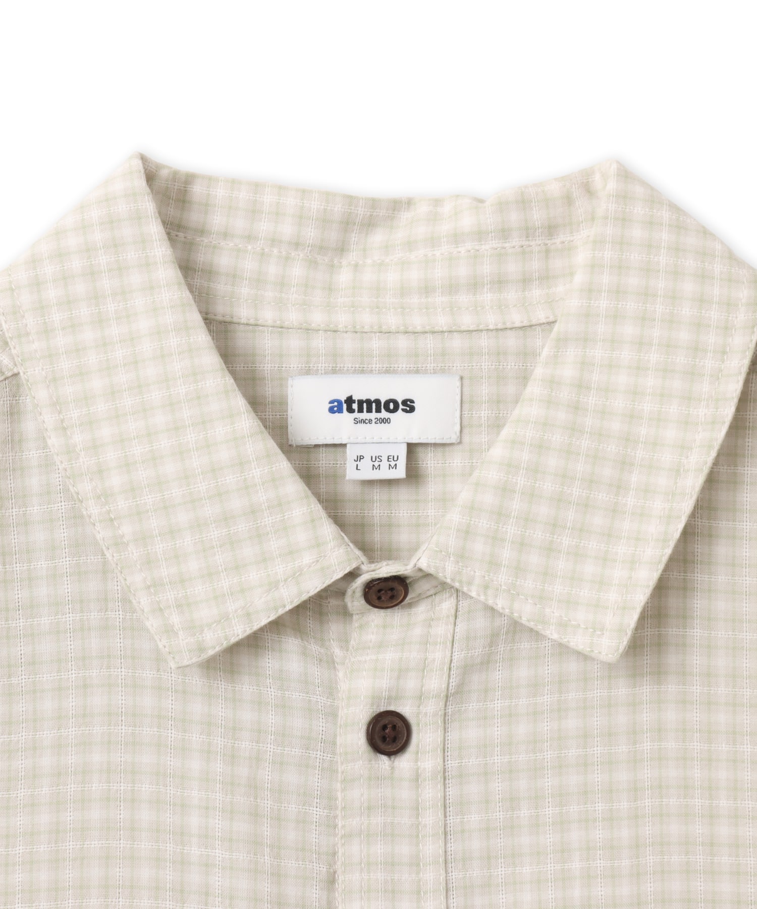 atmos Cotton Dobby Check Shirt WHITEの画像