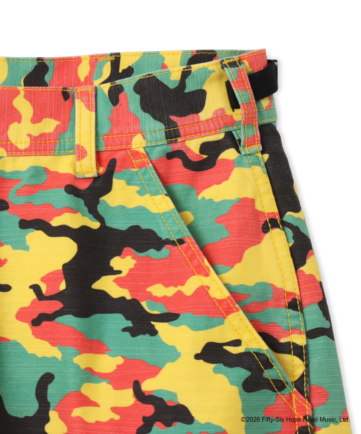 atmos x BOB MARLEY Camo Short Pants RASTA COLORの画像
