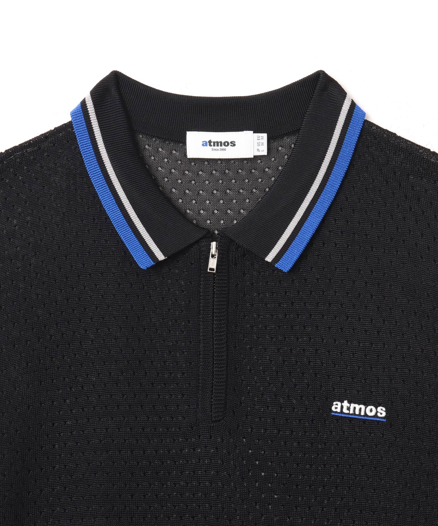 atmos Mesh Polo Shirt BLACKの画像