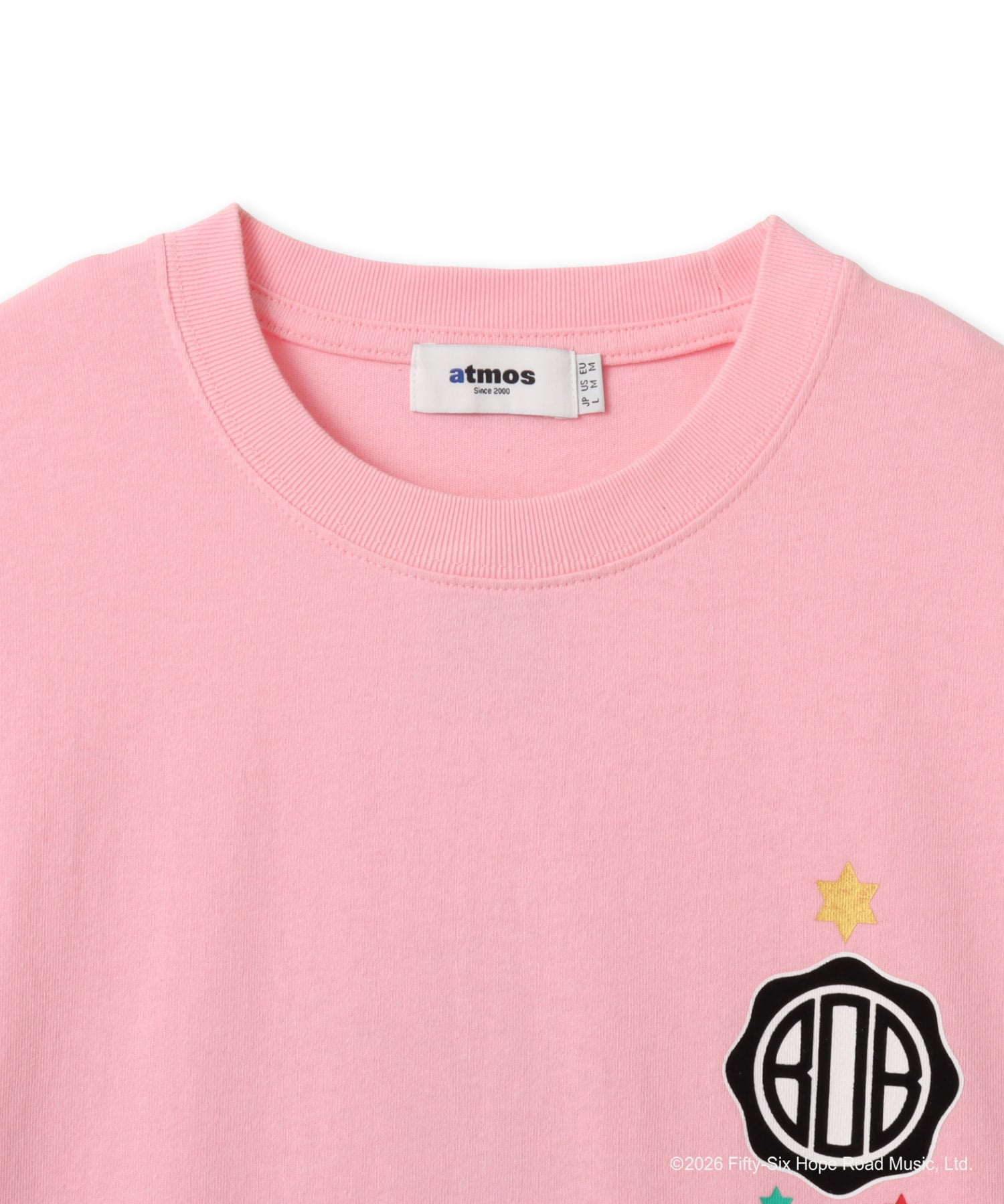 atmos x BOB MARLEY Foot Ball T-shirt PINKの画像