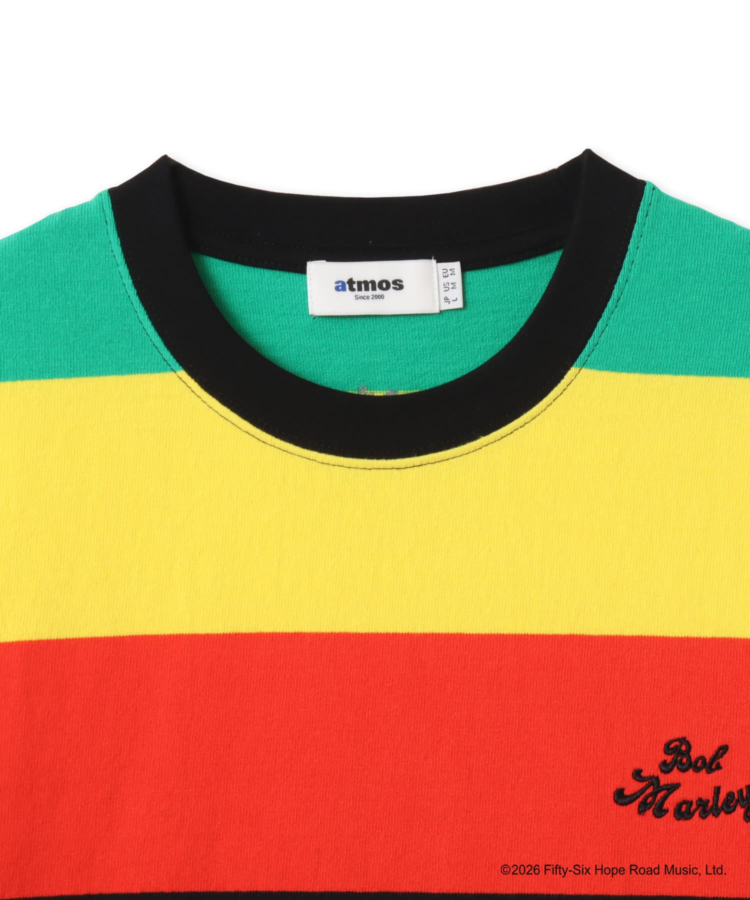 atmos x BOB MARLEY Rasta Colors Border T-shirt MULTIの画像