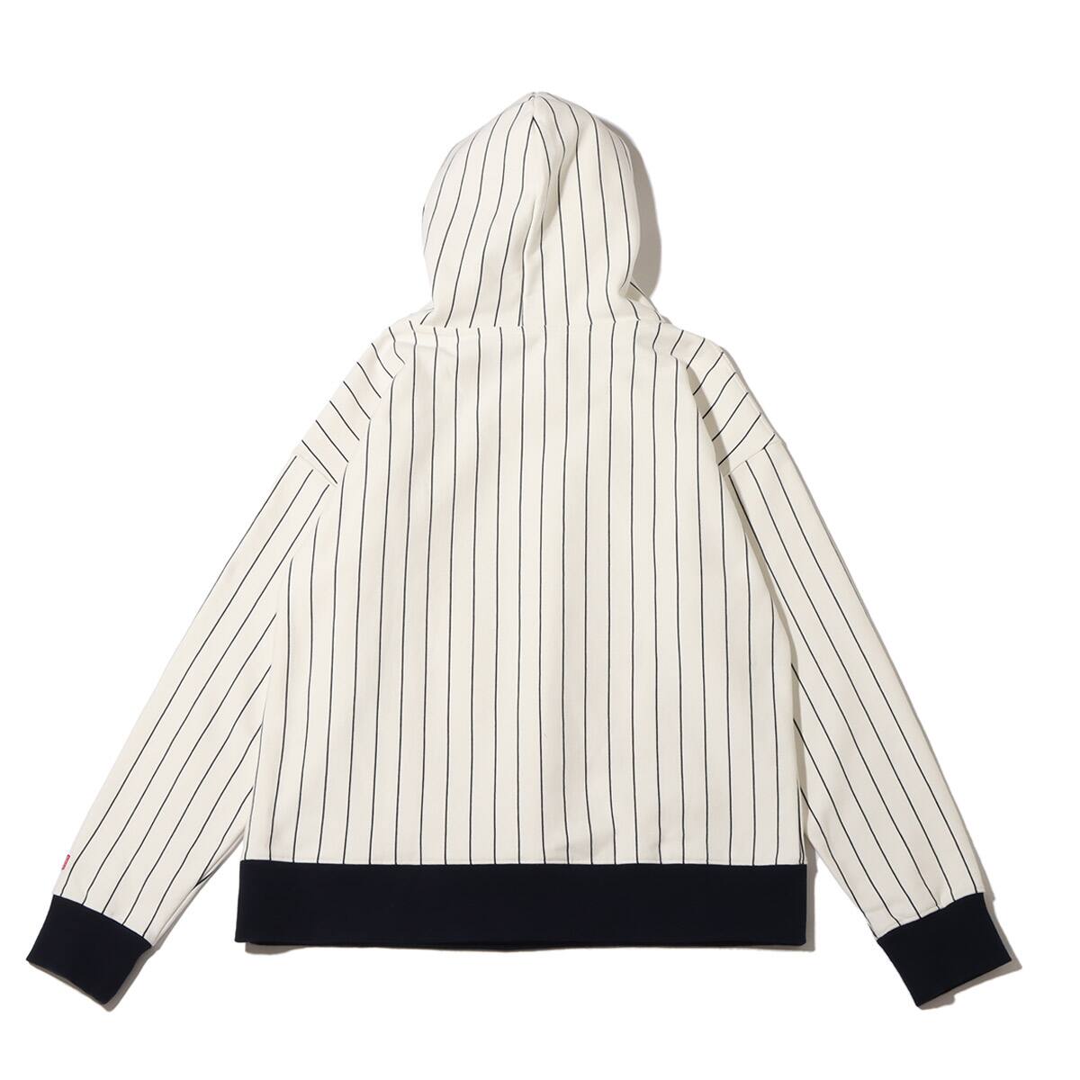 新品EXAMPLE STRIPE SWEAT BASEBALL M size着丈と身幅が知りたいです