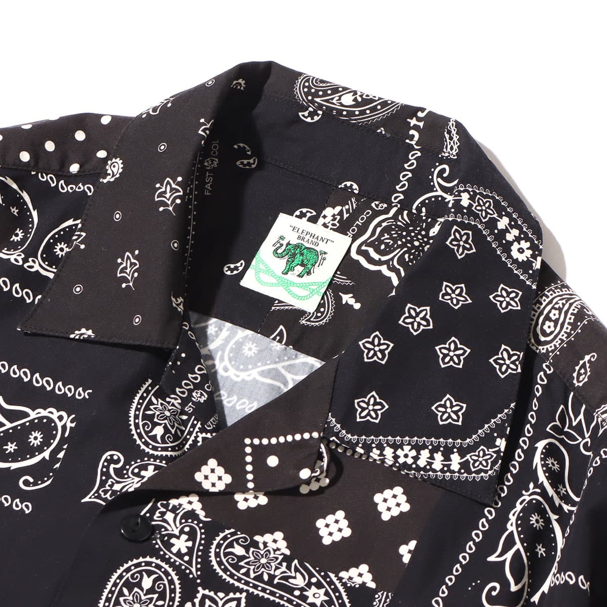 atmos x ELEPHANT BRAND PAISLEY PATCHWORK SHIRT BLACK 22SP-I