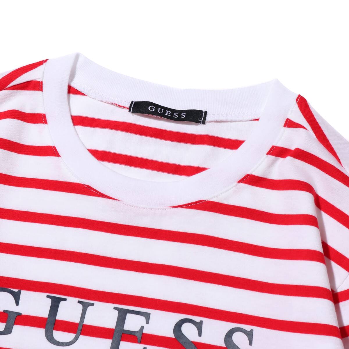 GUESS MEN'S L/SLV TEE SHIRT  レッドの画像