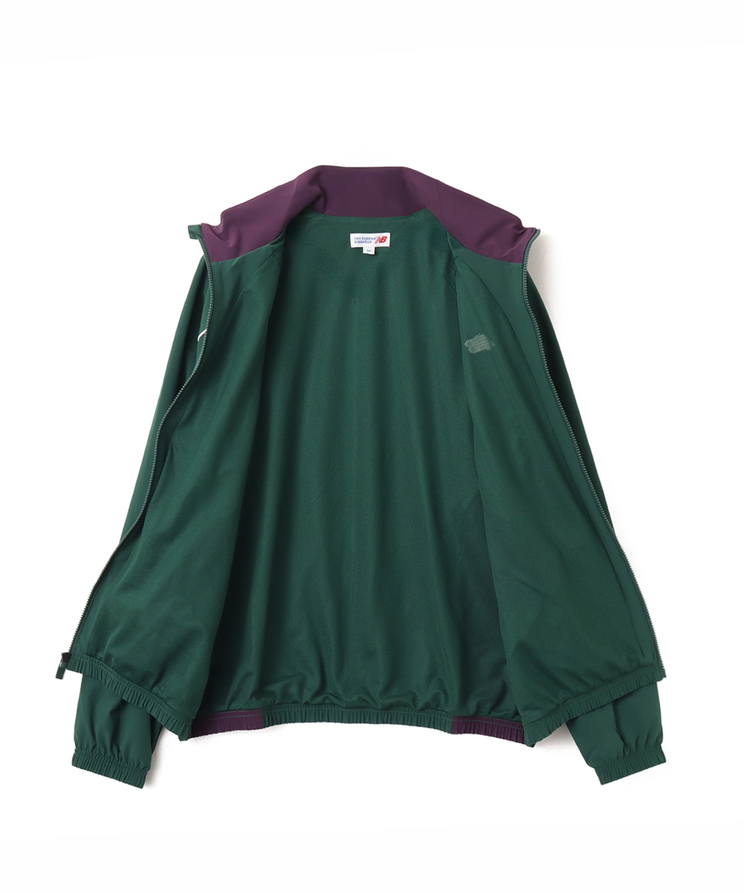 New Balance Basketball Color-Block Woven Jacket ナイトウォッチグリーンの画像