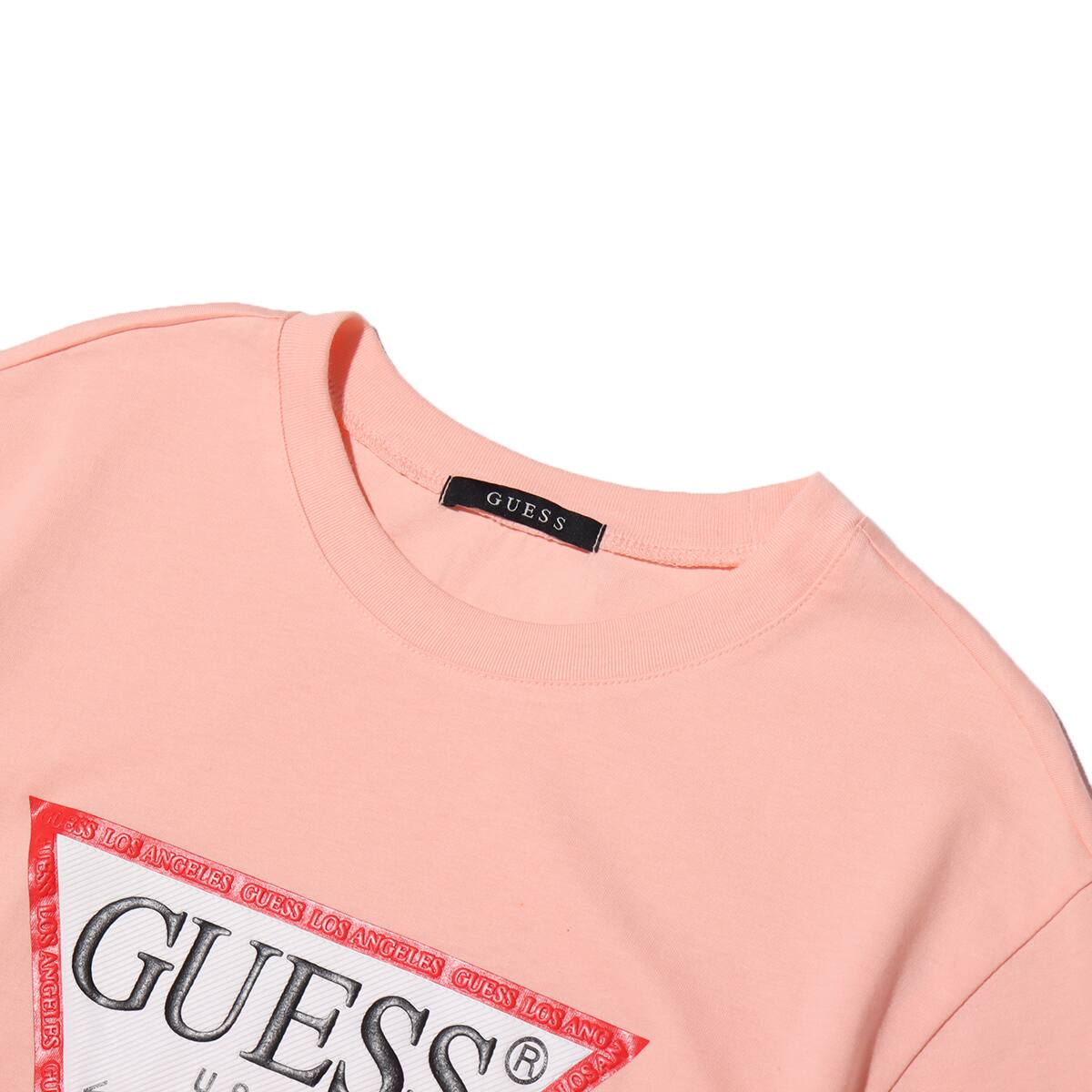 GUESS S/SLV TEE SHIRT PINK 21SS-I