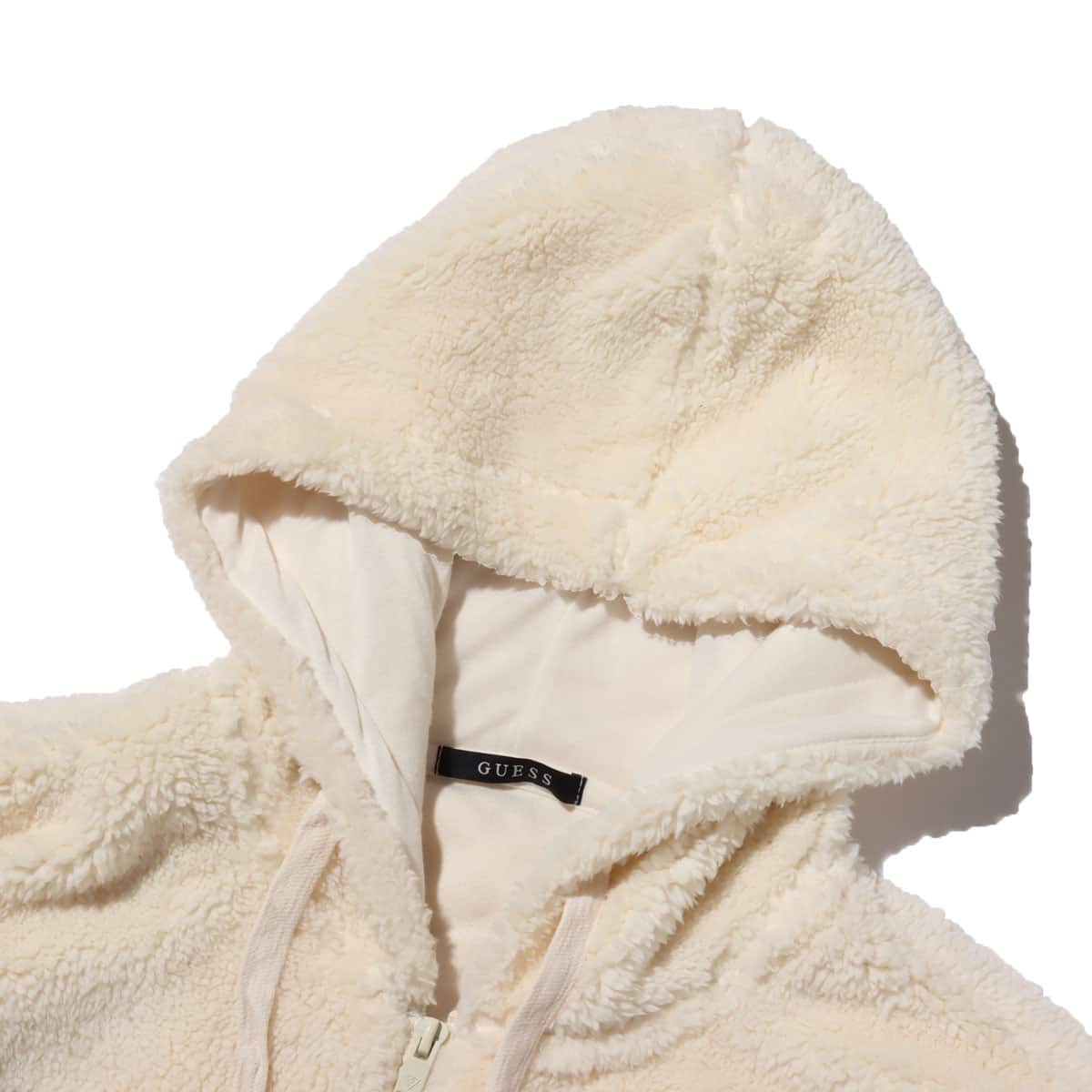 GUESS UNI HOODED ZIP-UP JACKET IVORY 20HO-Iの画像