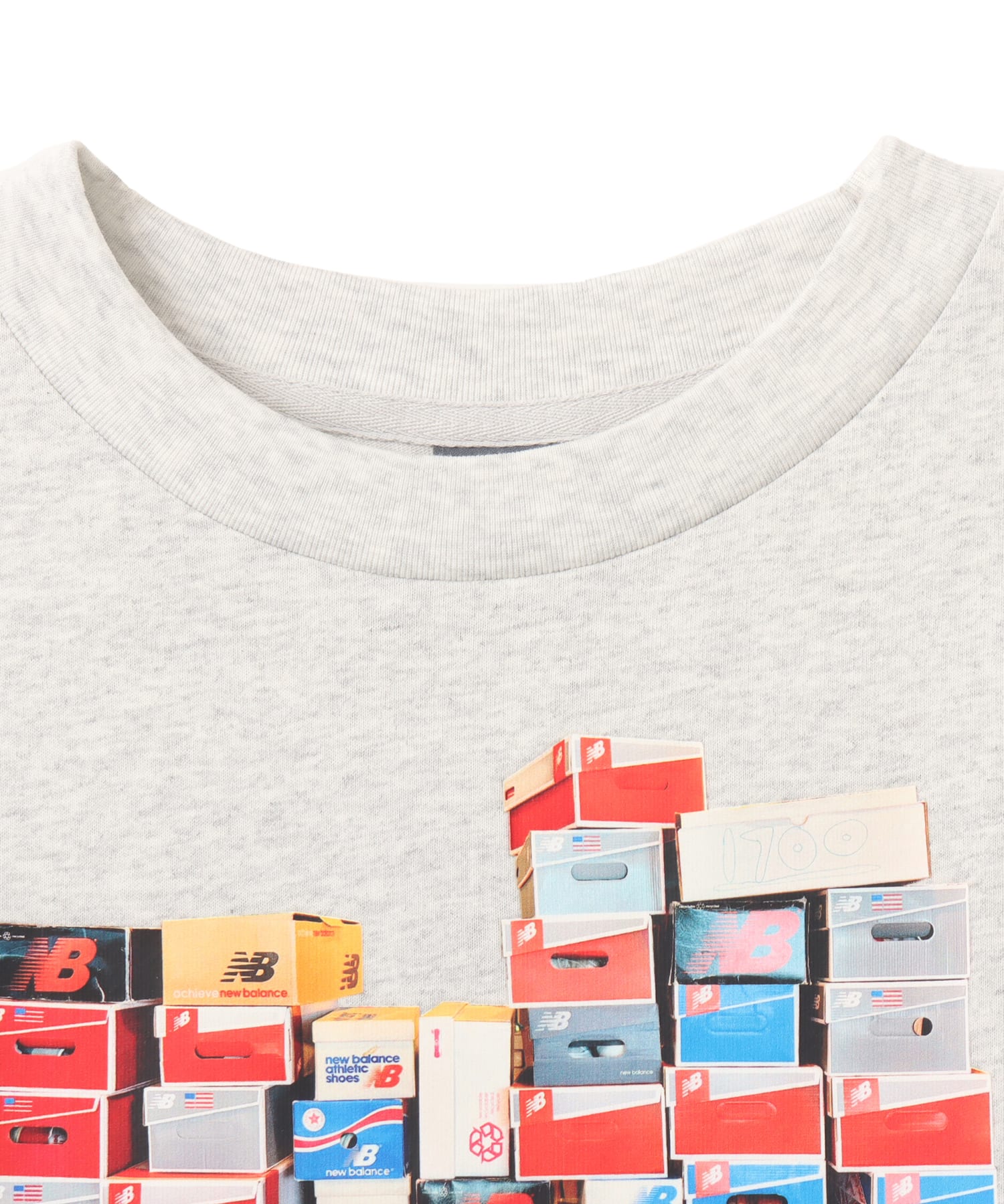 New Balance Boxes T-Shirt アッシュヘザーの画像