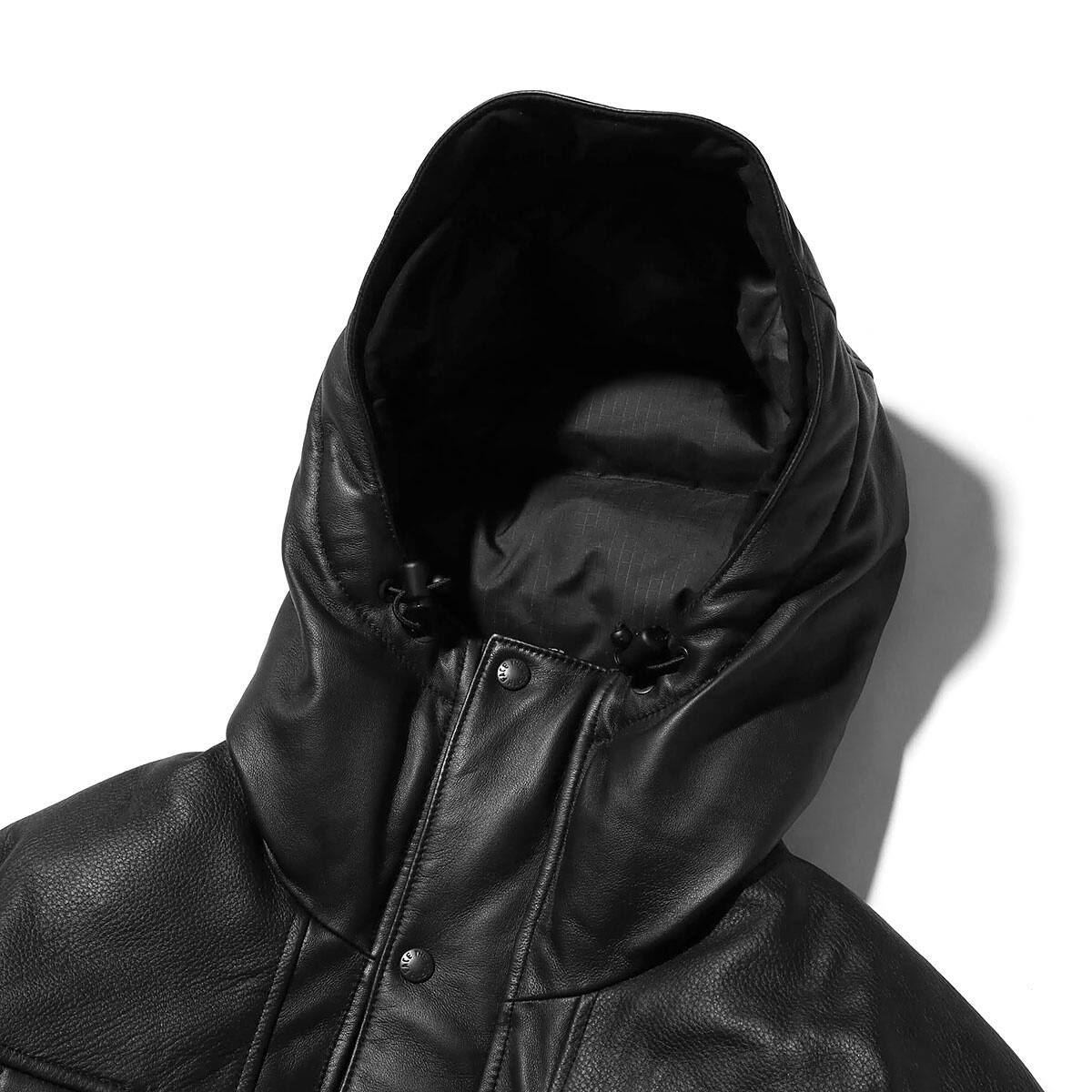 the north face mountain down leather jacket black