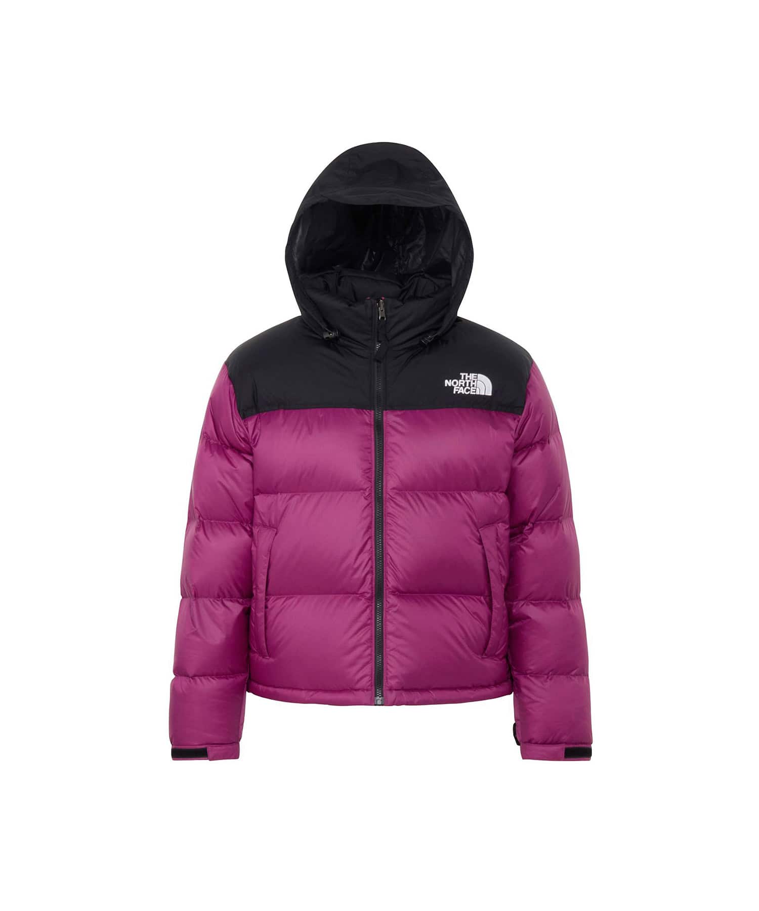THE NORTH FACE Womens Short Nuptse Jacket ブラックxロックスバリーピンクの画像