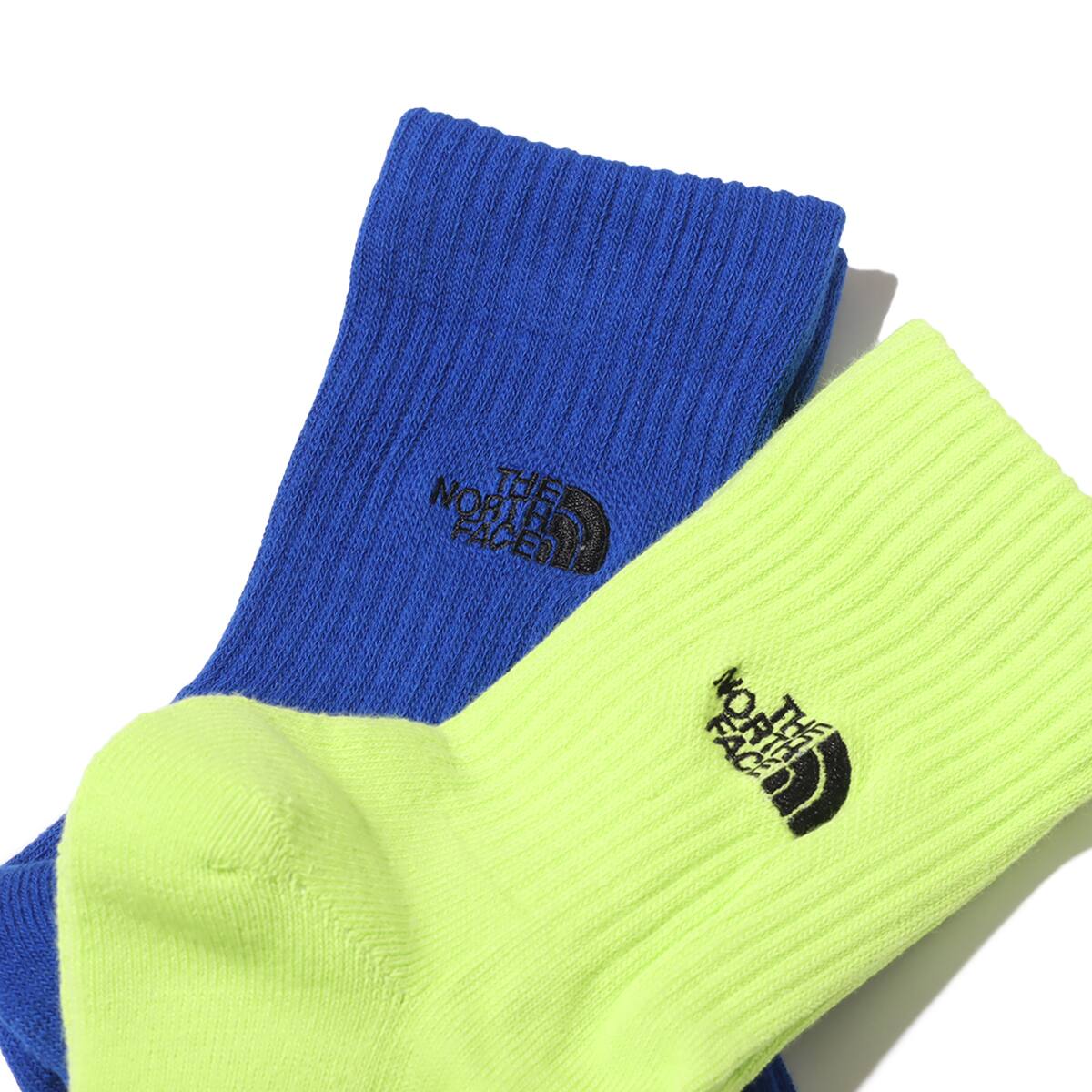 THE NORTH FACE TNF LOGO 2P CREW イエローxブルー 23SS-Iの画像