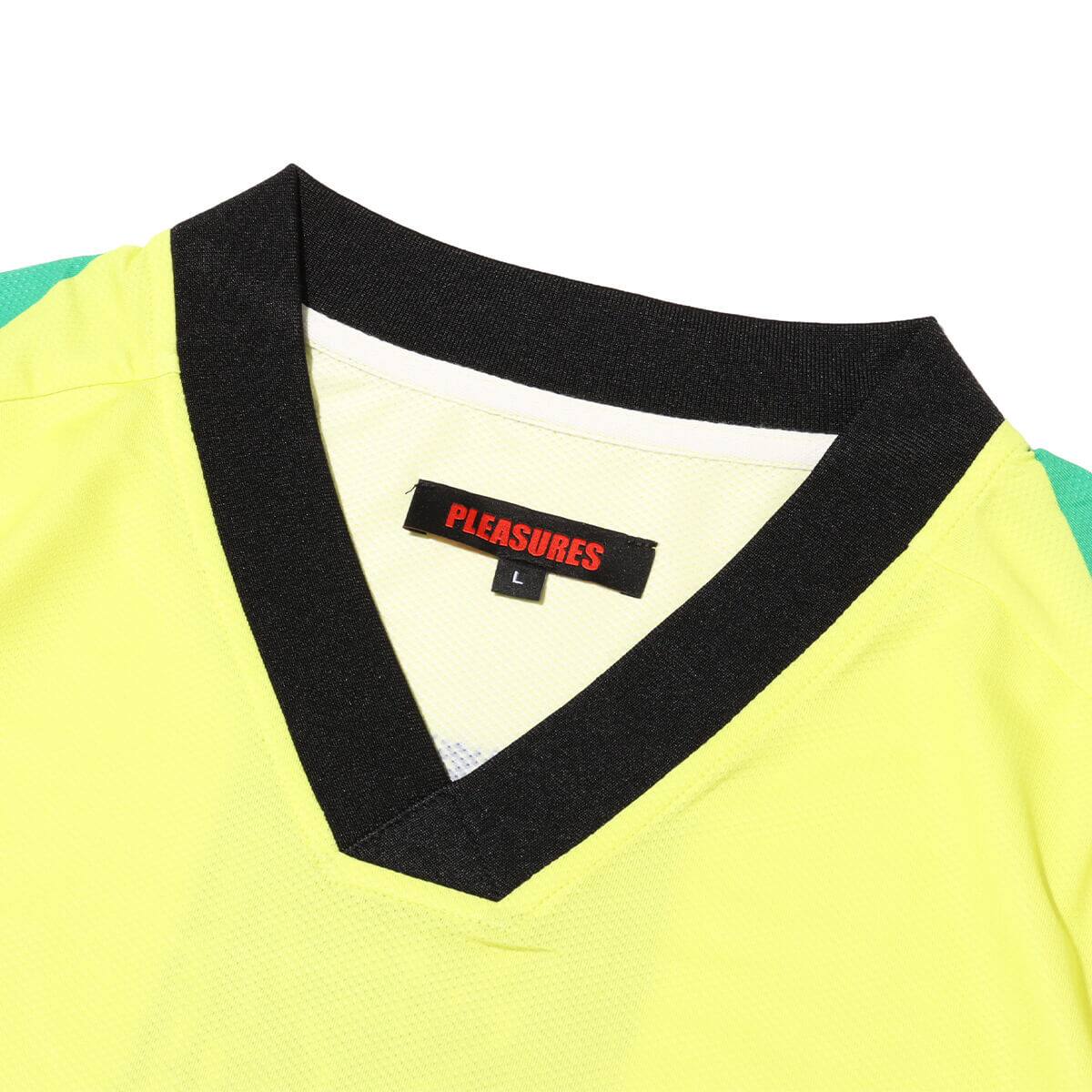 PLEASURES MIND SOCCER JERSEY LIMEの画像
