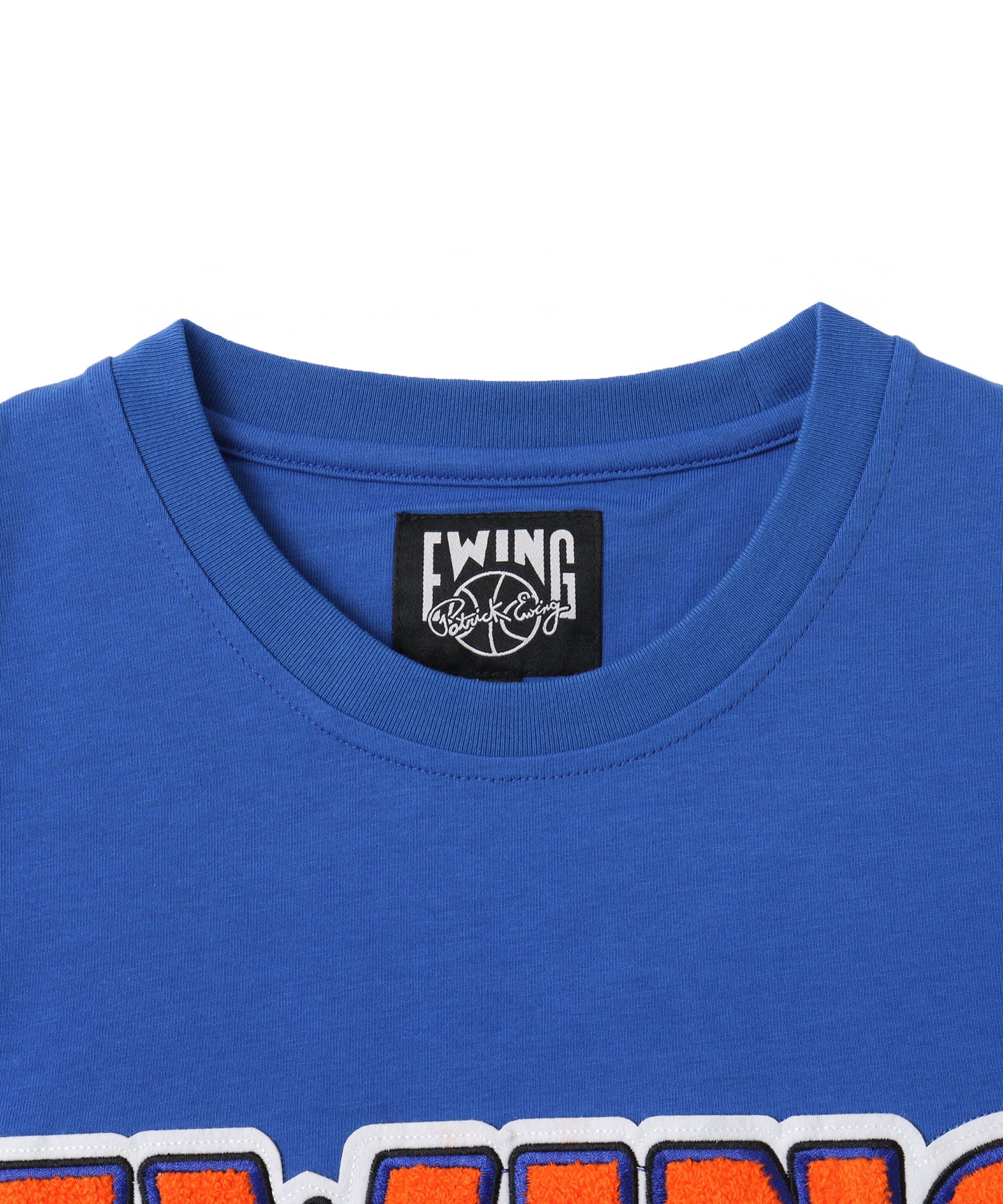 EWING Embroidered Logo T-Shirt ROYAL/ORANGEの画像