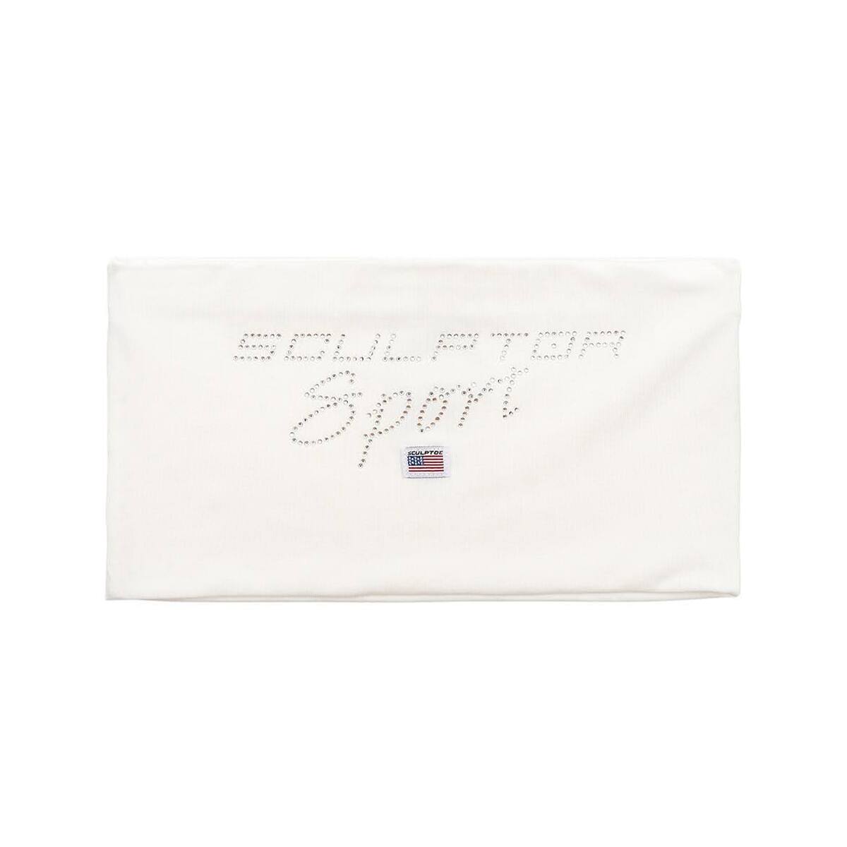 SCULPTOR Sports Logo Hotfix Tube Top WHITEの画像