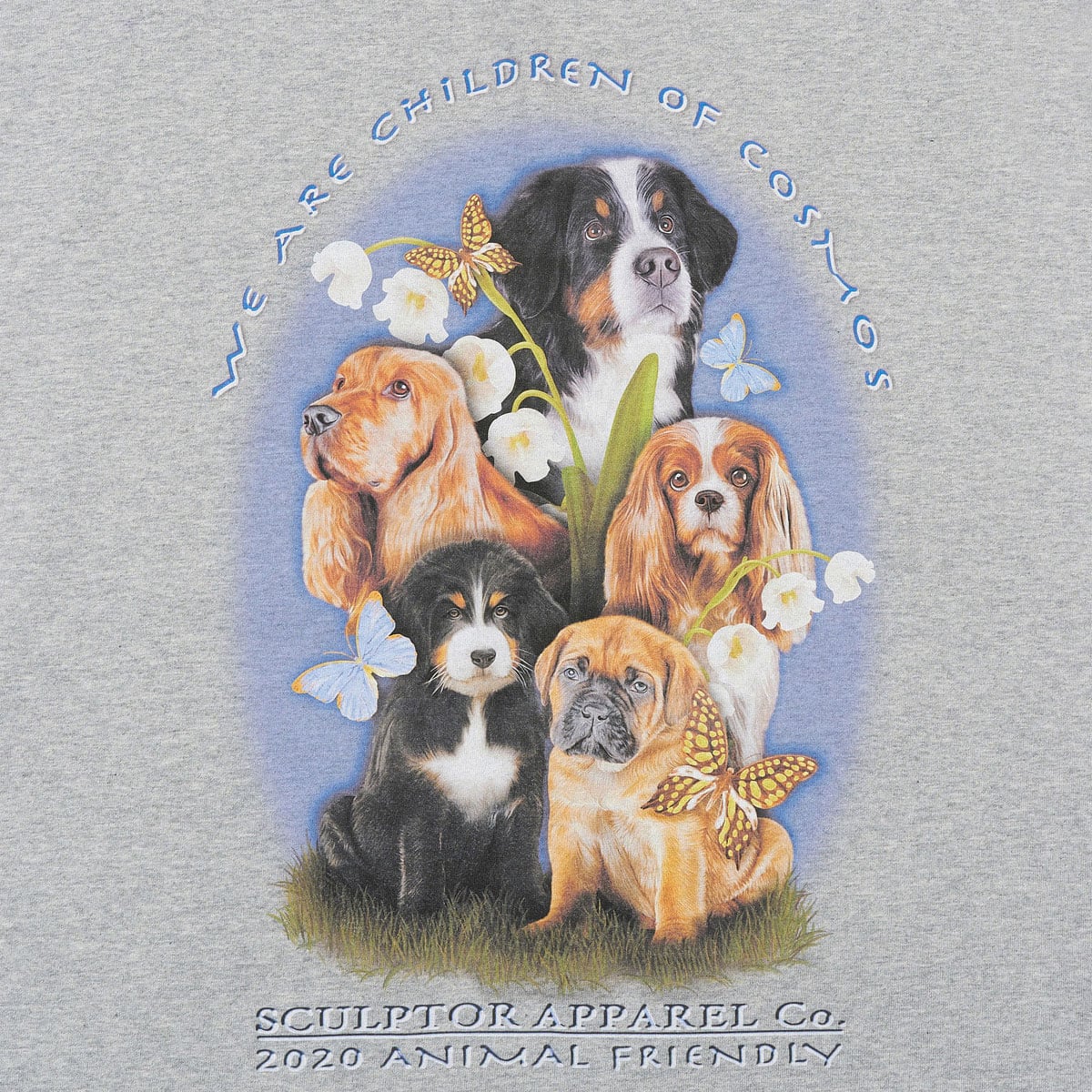 SCULPTOR Puppy Friends T-Shirts GRAY 21SU-I