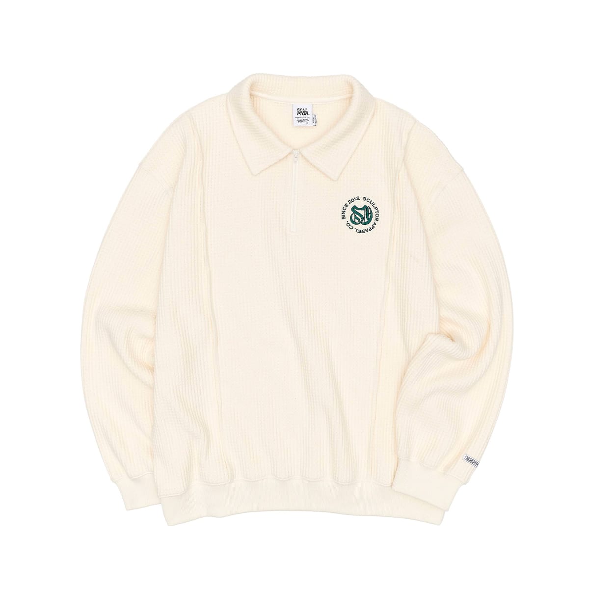 SCULPTOR Monogram Waffle SweatshirtCREAM