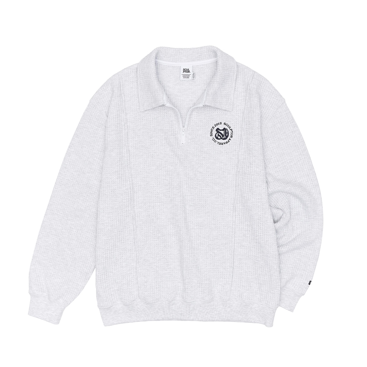 SCULPTOR Monogram Waffle Sweatshirt WHITE MELANGE 22SU-Iの画像