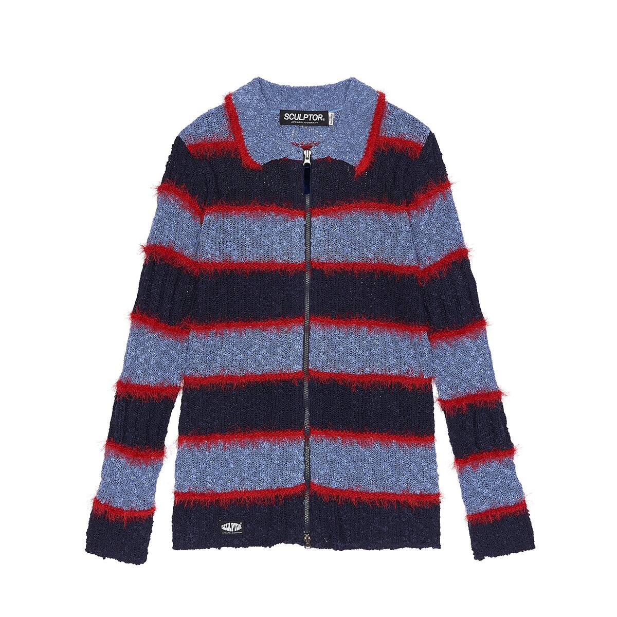 SCULPTOR Mixed Yarn Cllared Cardigan BLUE 22SU-Iの画像