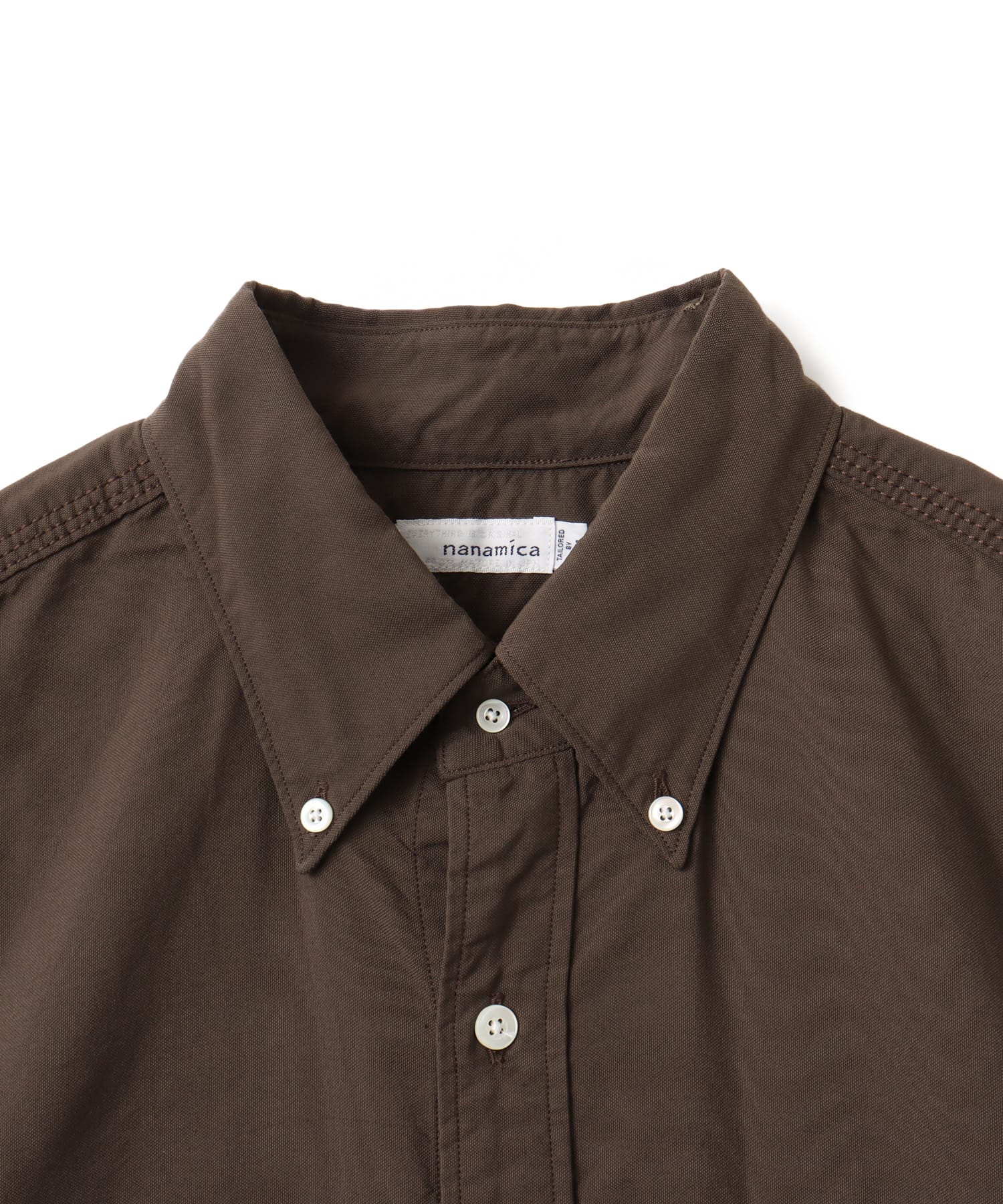 nanamica Button Down Wind Shirt Brownの画像