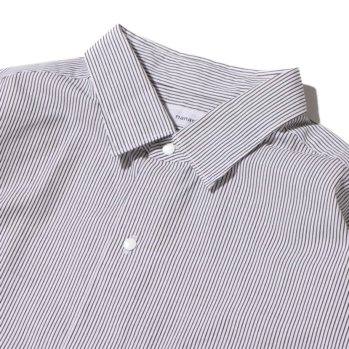 nanamica Regular Collar Stripe Wind Shirt Black 23FA-Iの画像