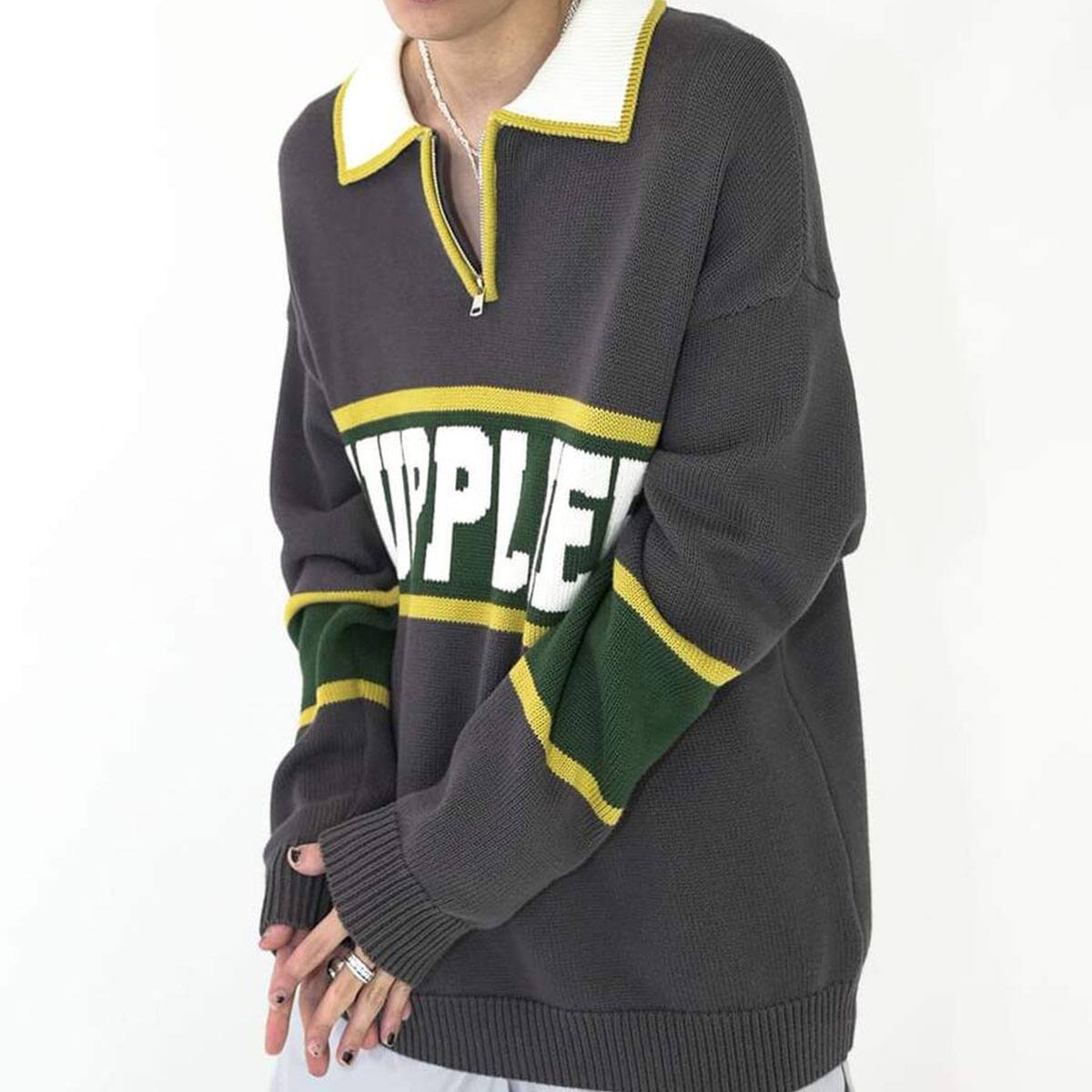 SUPPLIER COLLEGE LOGO KNIT CHARCOAL 21FA-I