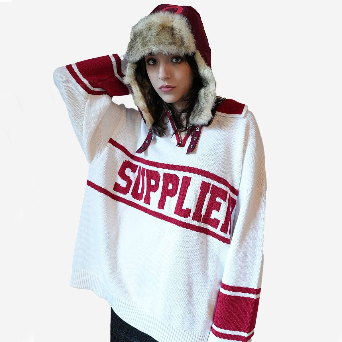 SUPPLIER COLLEGE LOGO KNIT WHITE 21FA-I