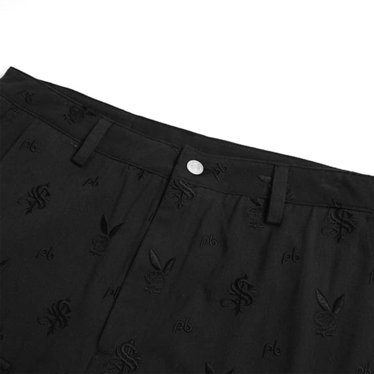 SUPPLIER PLAYBOY ALL OVER EMBROIDERY CARGOS BLACK 22SP-I