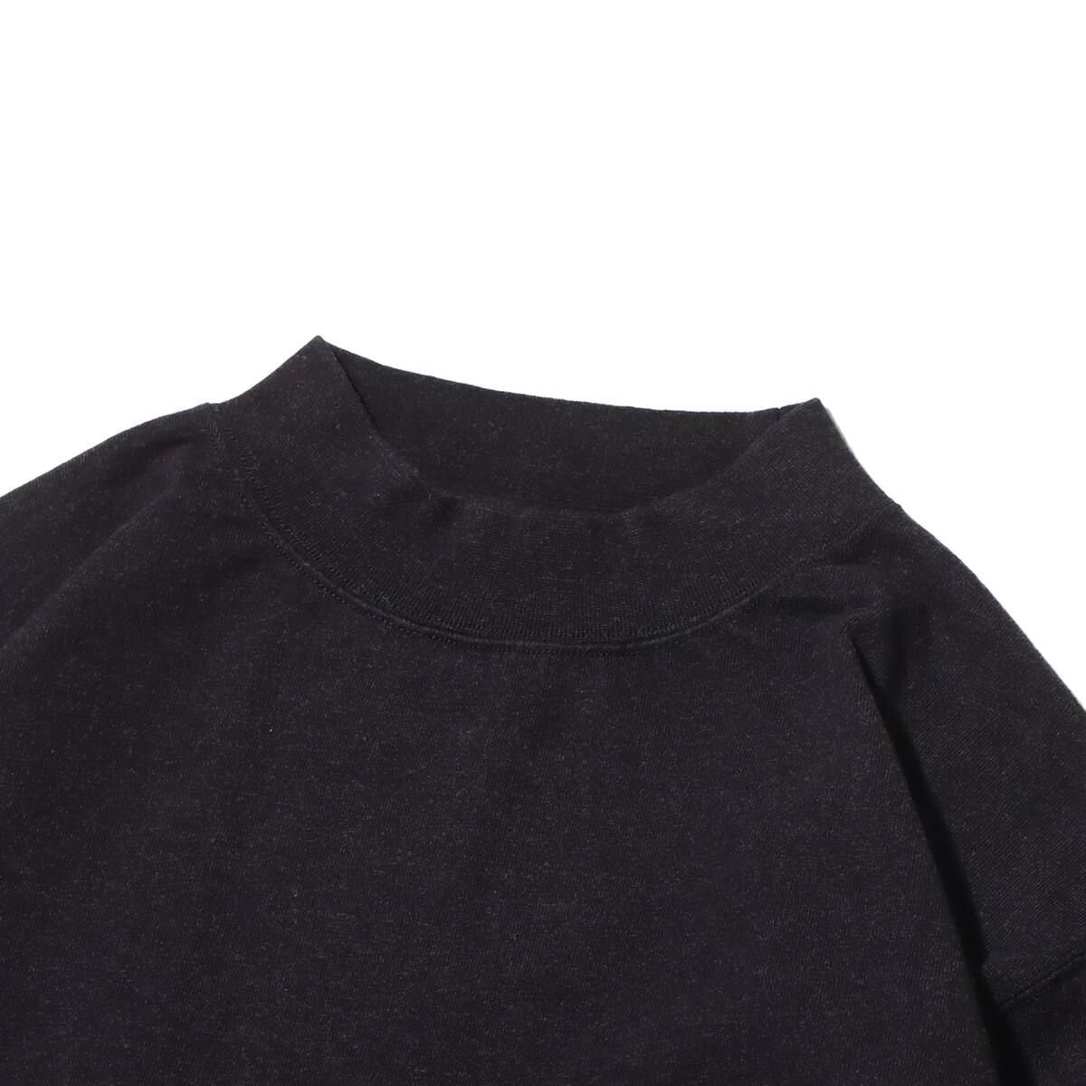 snow peak Recycled Cotton Heavy Mockneck L/S T shirt Blackの画像