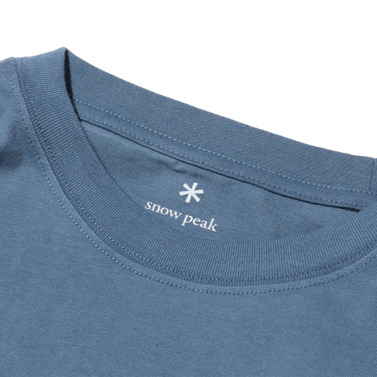snow peak Soft Cotton Logo Long Sleeve T-Shirt Slateblue 24SP-Iの画像