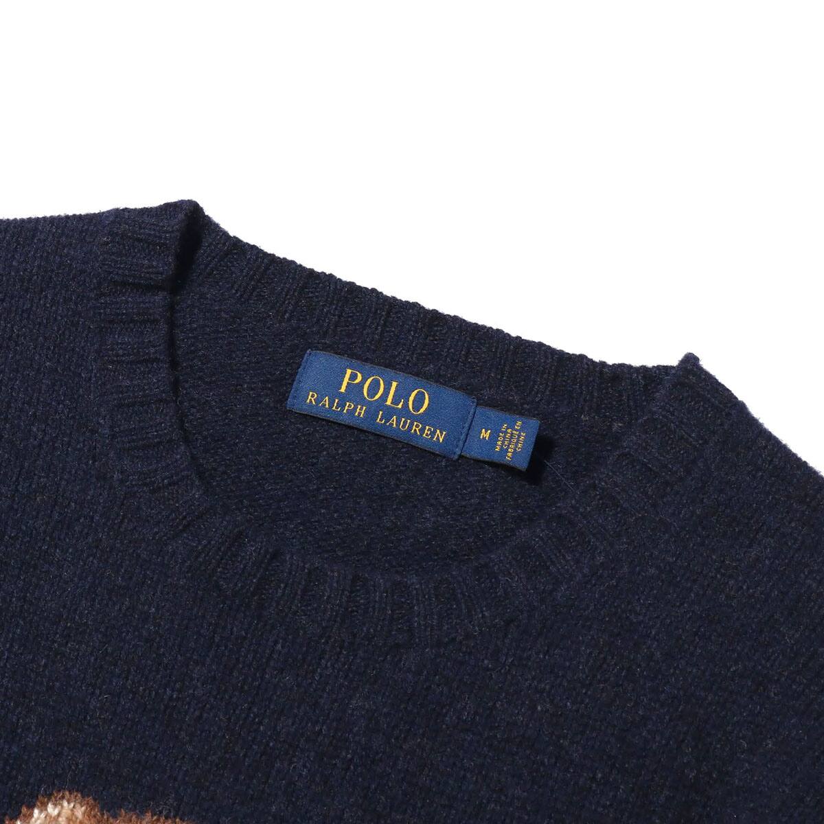 POLO RALPH LAUREN DENIM BEAR-LONG SLEEVE-SWEATER NAVY 18HO-Iの画像
