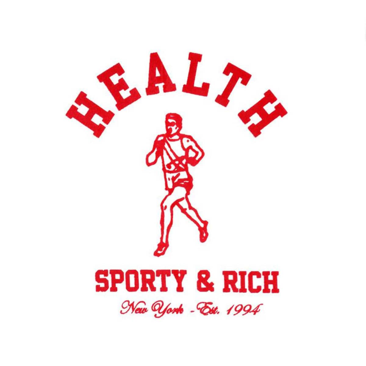 SPORTY＆RICH NY Running Club Ringer Tee White Sports Red の画像