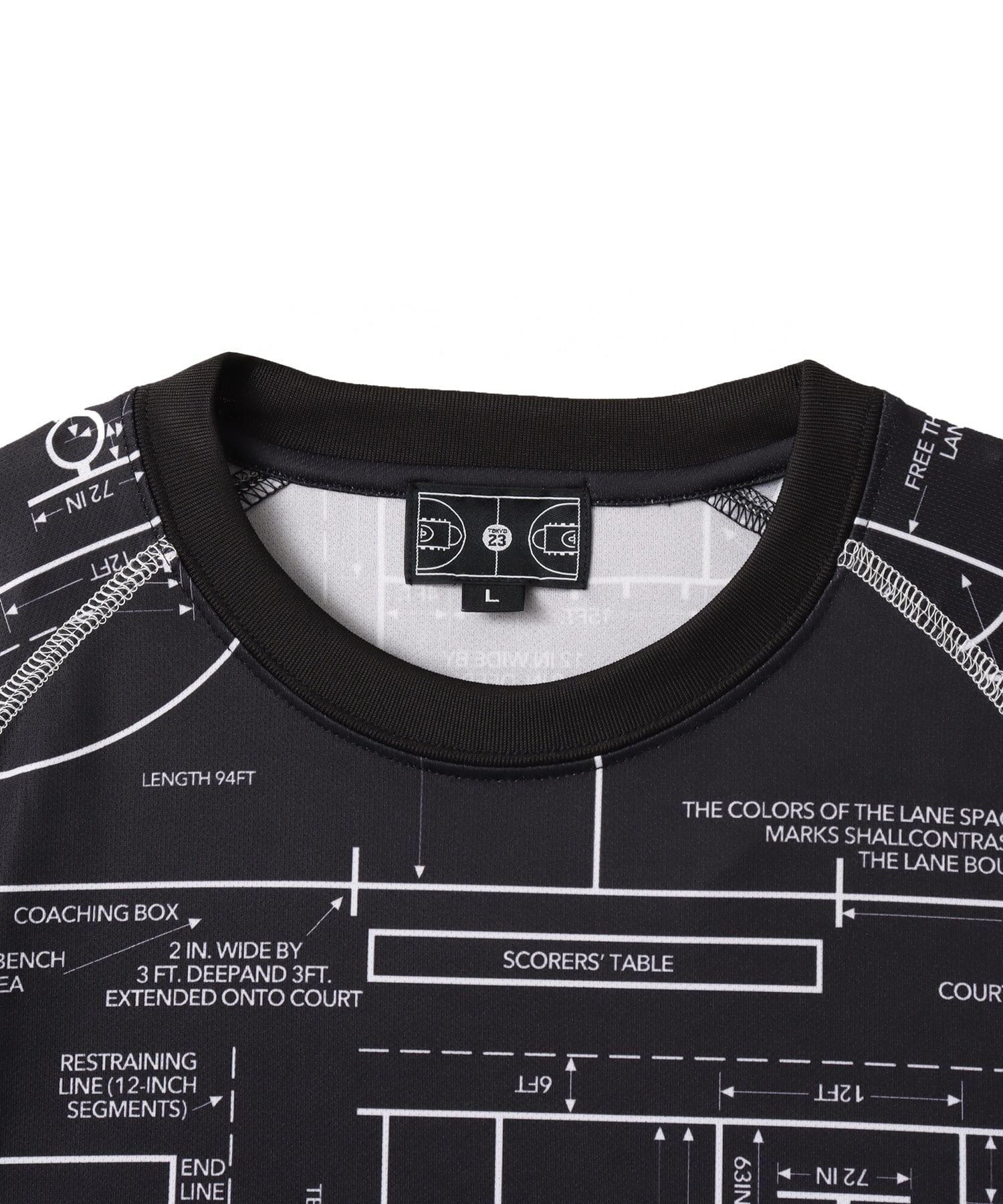 TOKYO 23 Court Map Print T-shirt BLACKの画像