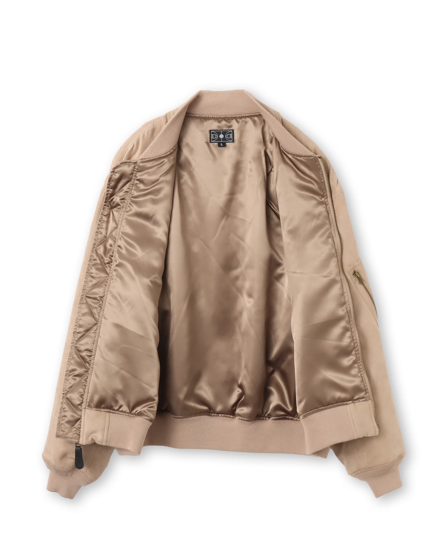 TOKYO 23 Faux Suede Bomber Jacket BEIGEの画像