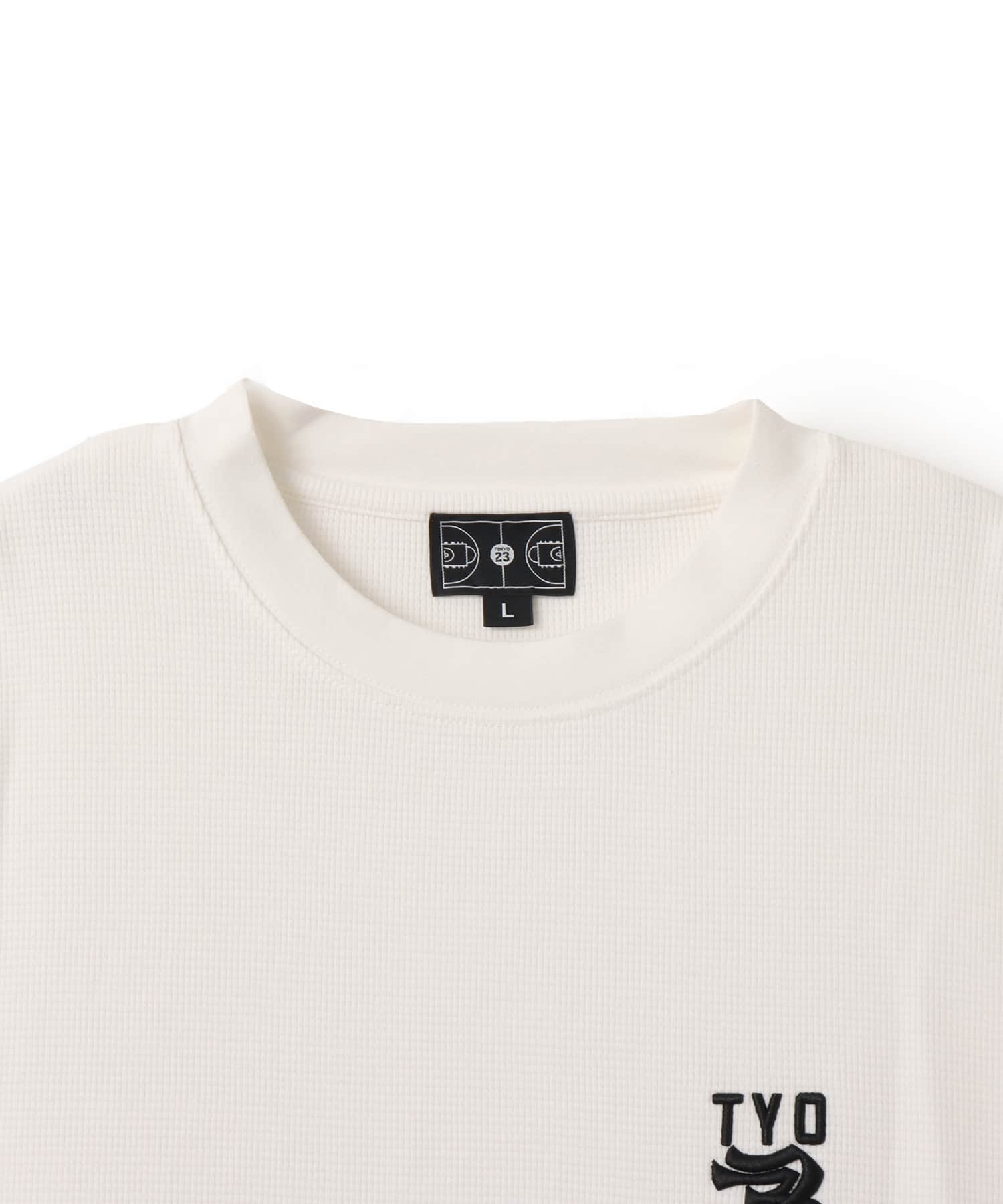 TOKYO23 Embroidery Logo Thermal LS T-shirt WHITEの画像