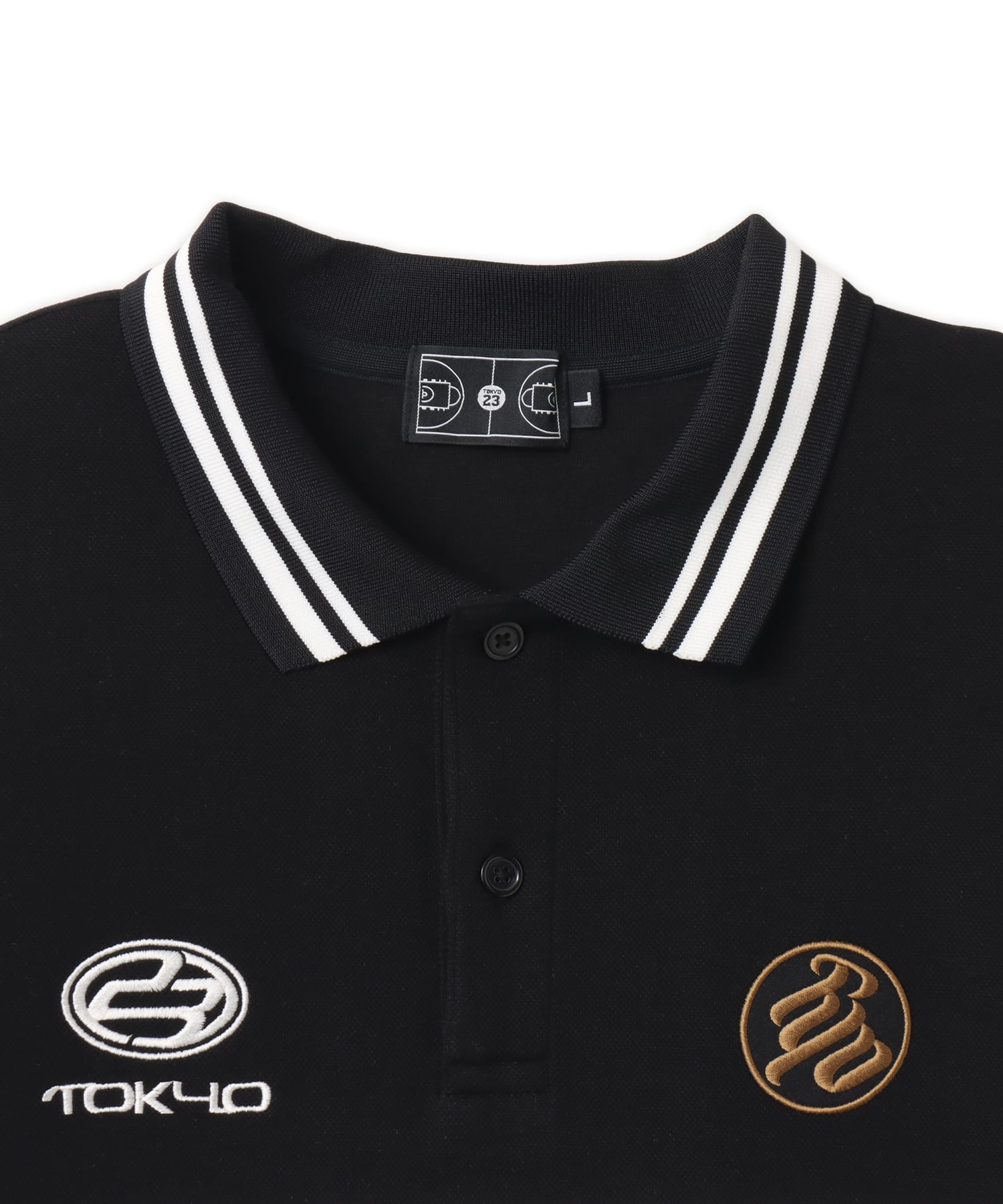 TOKYO 23 Panelled Polo Shirt BLACKの画像