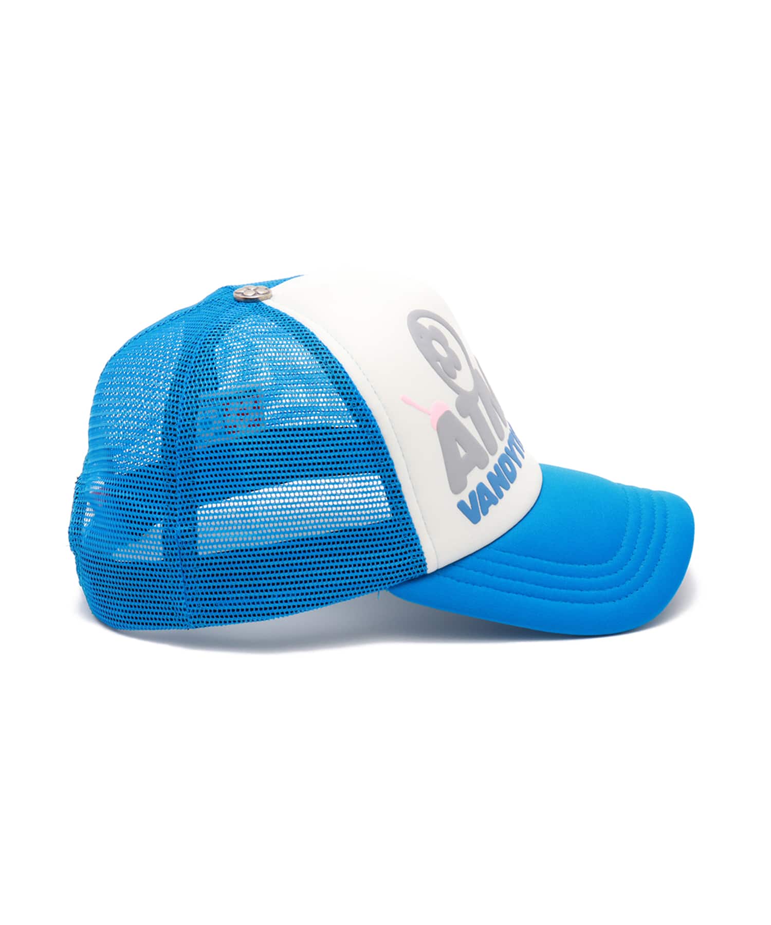 VANDYTHEPINK x ATMOS Cherry Trucker Mesh Cap BLUEの画像