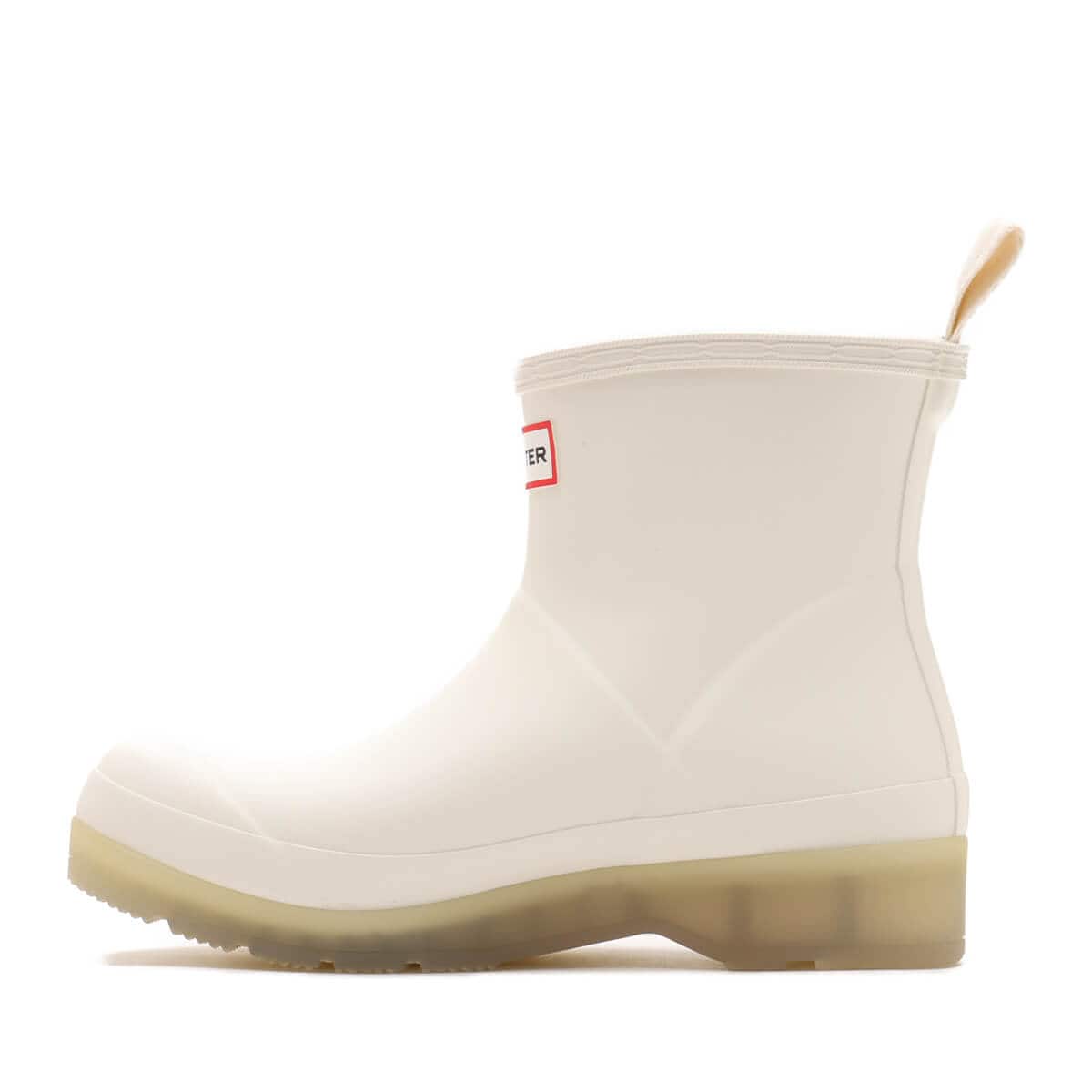 HUNTER WOMENS PLAY SHORT TRANSLUCENT SOLE BOOT Shaded White の画像