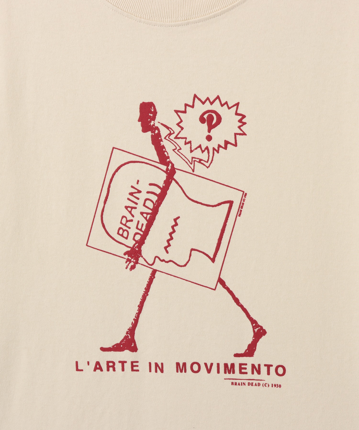 BRAIN DEAD MOVIMENTO T-SHIRT CREAMの画像