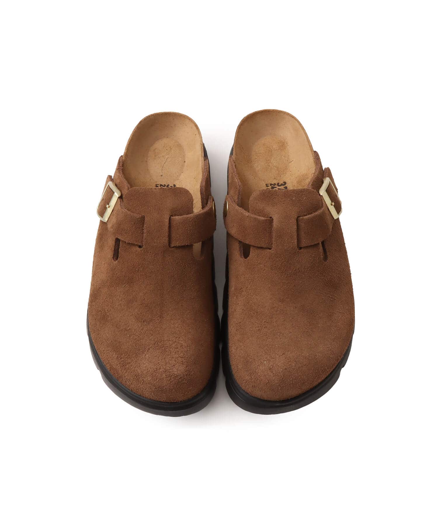 BIRKENSTOCK BOSTON CHUNKY LEVE DARK TEA/BLACK DARK TEAの画像