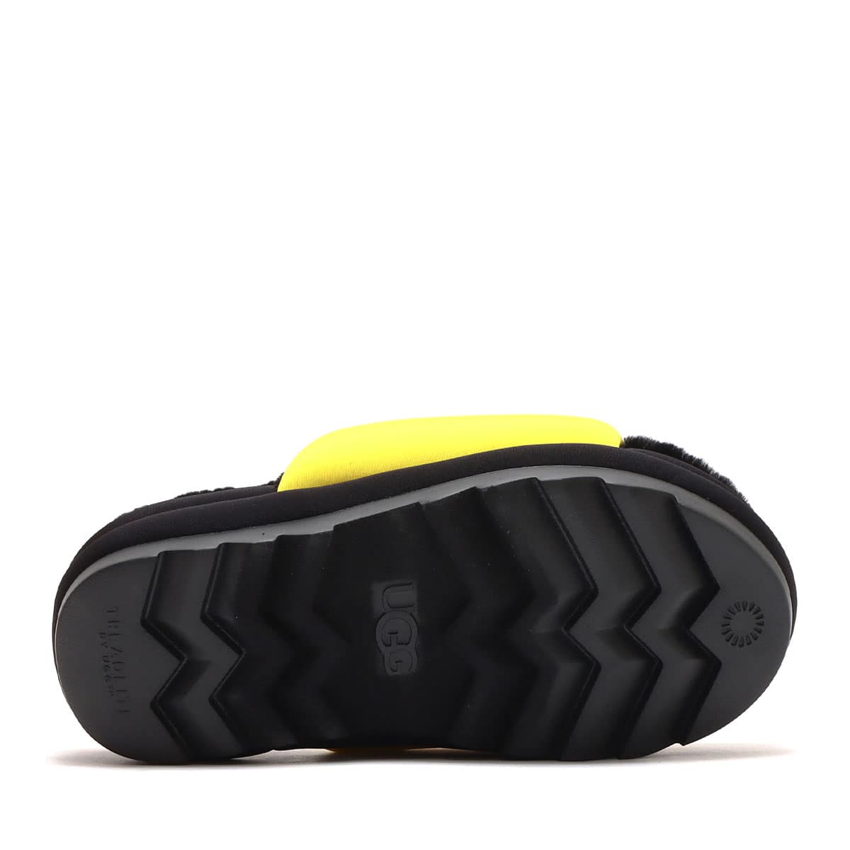 UGG W MAXI GRAPHIC SLIDE CANARY / BLACK 22FW-I（アグ マキシ