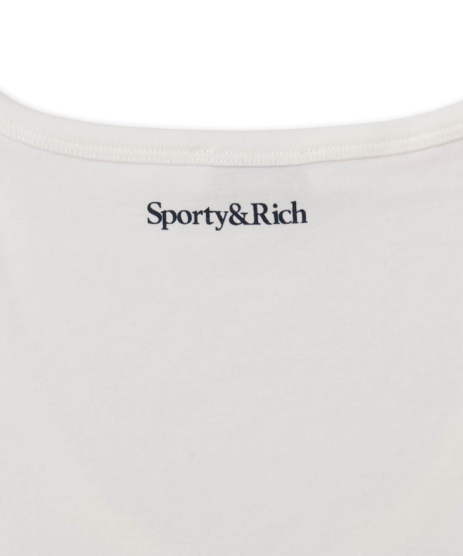 SPORTY＆RICH Yankees Krystal Cropped Tank White/Dark Navyの画像