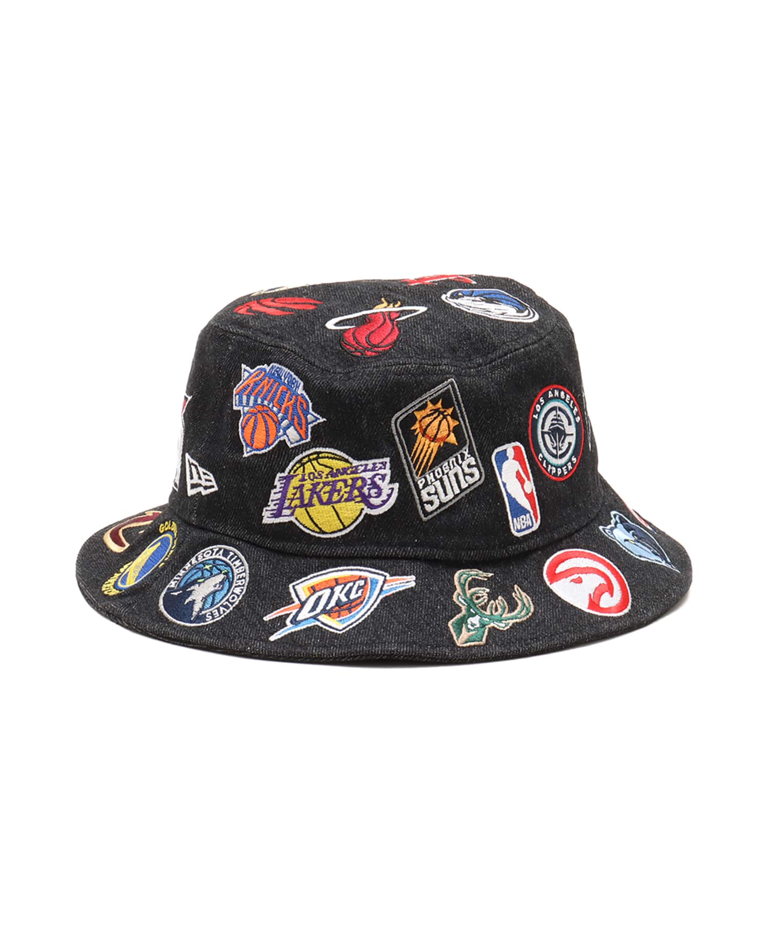 NEW ERA BUCKET01 ALL OVER NBA BLKL BLACKの画像